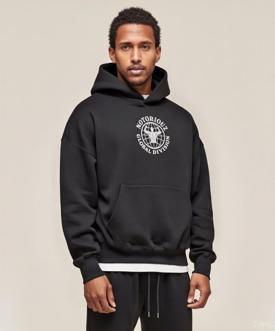 GLOBAL OVERSIZED HOODIE BLACK