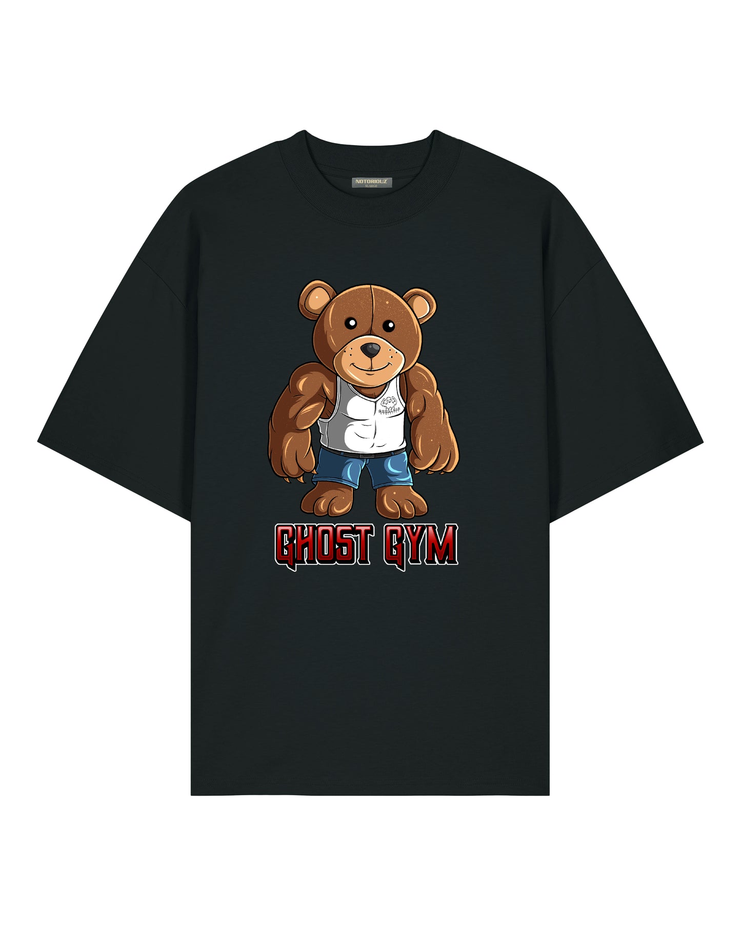Oversized T-Shirt mit „BÄR“-Frontprint – GhostGym Athletics x NOTORIOUZ