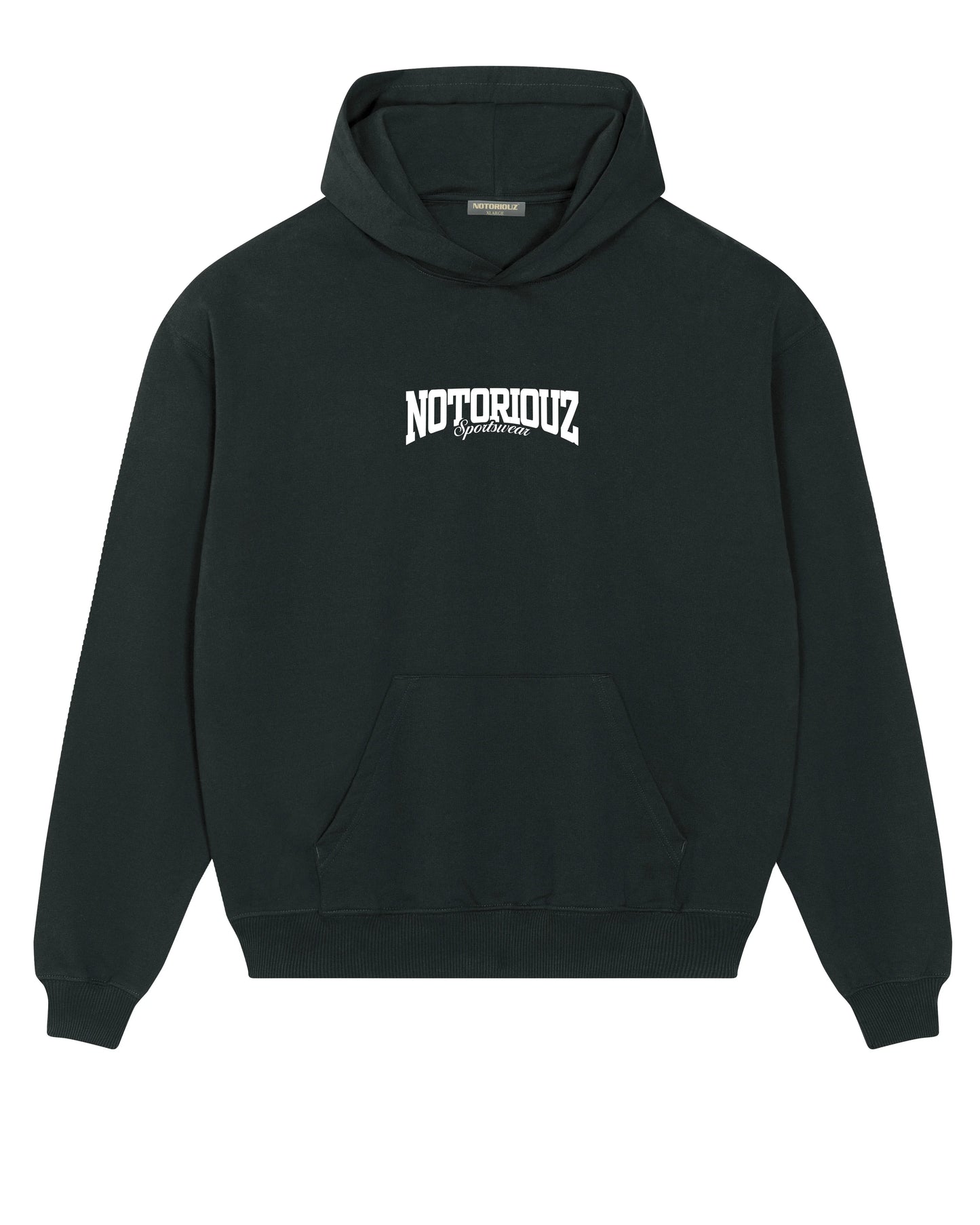 „Push Oversized Hoodie von NOTORIOUZ – Vorderansicht, lockerer Schnitt“