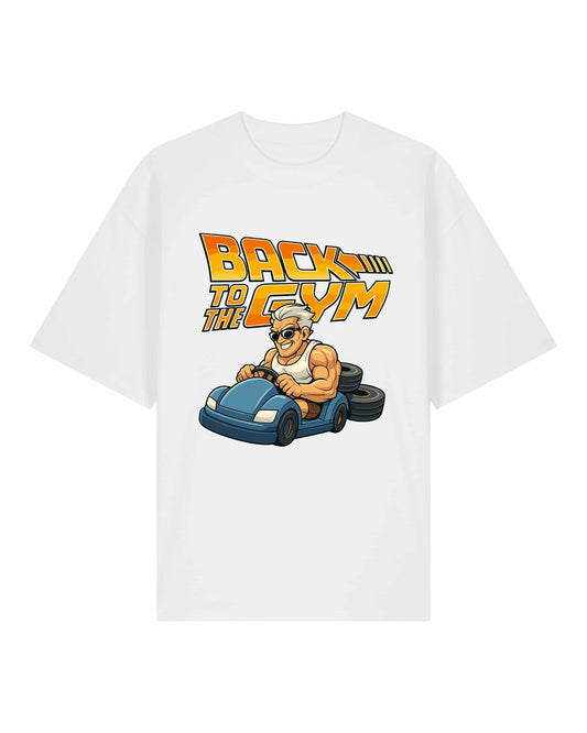 Back To The Gym Pump Cover Shirt Weiß Oversized | Teeflix Lustiges Oversize Pump Cover Fitness Shirt Herren