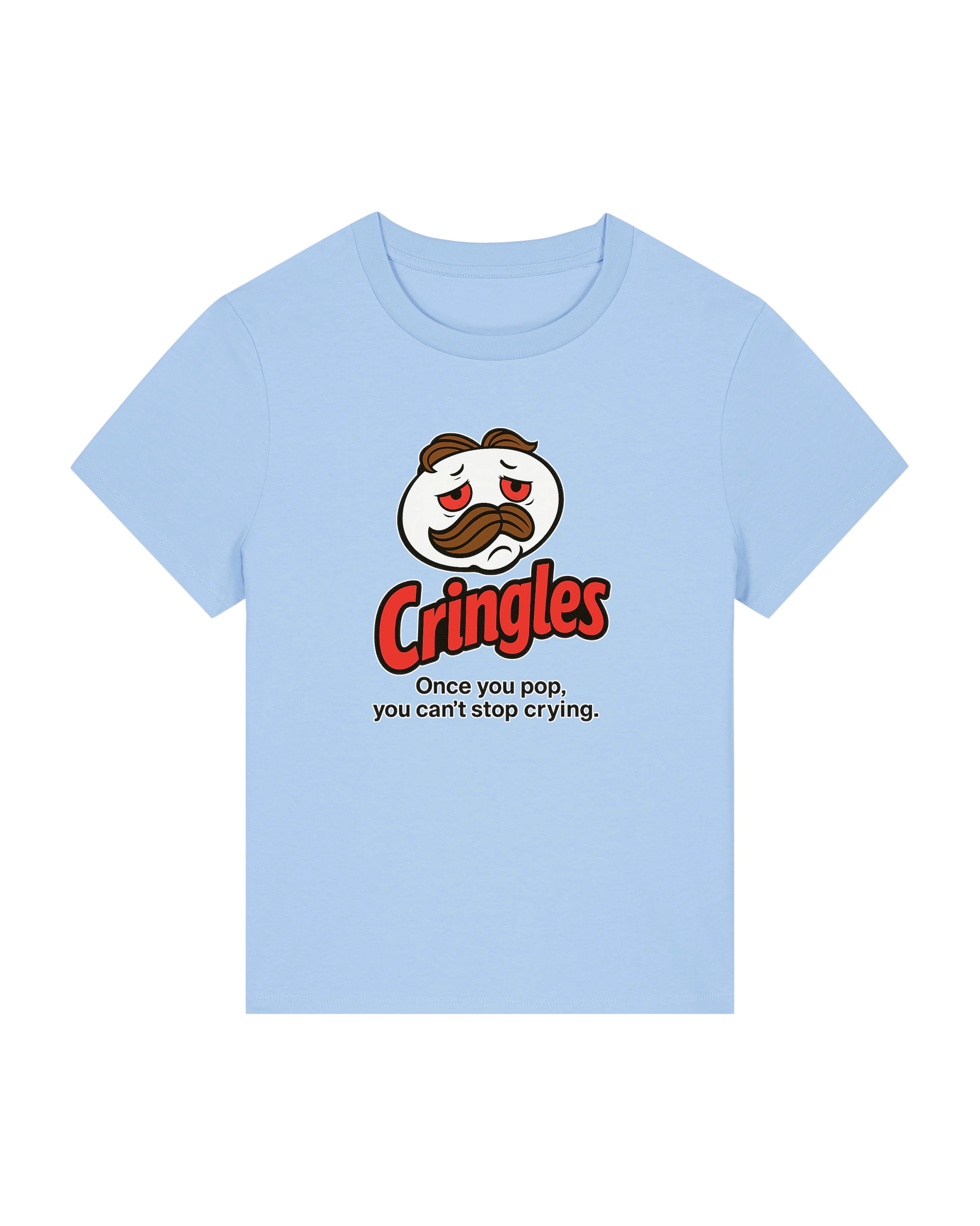 cringles t-shirt damen lustig meme fun shirt blau