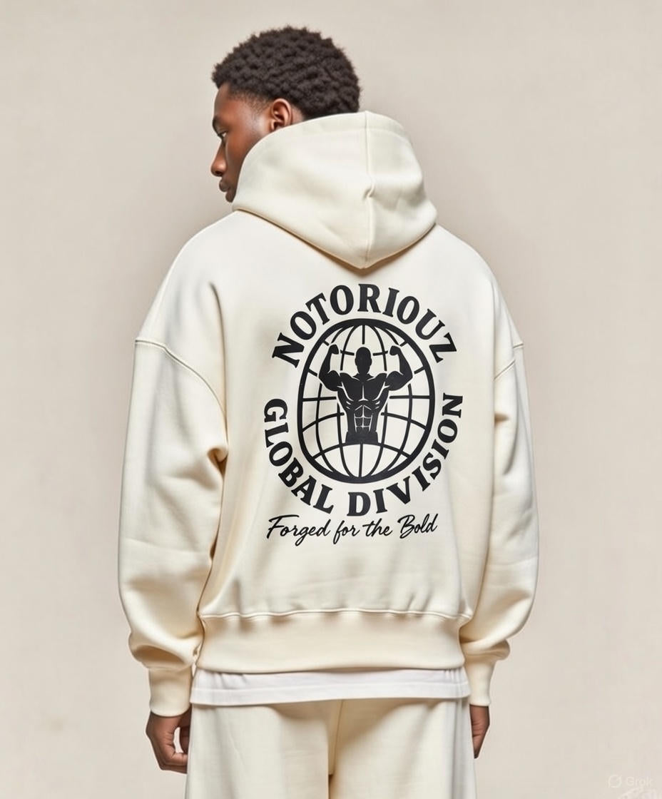 GLOBAL OVERSIZED HOODIE CREME