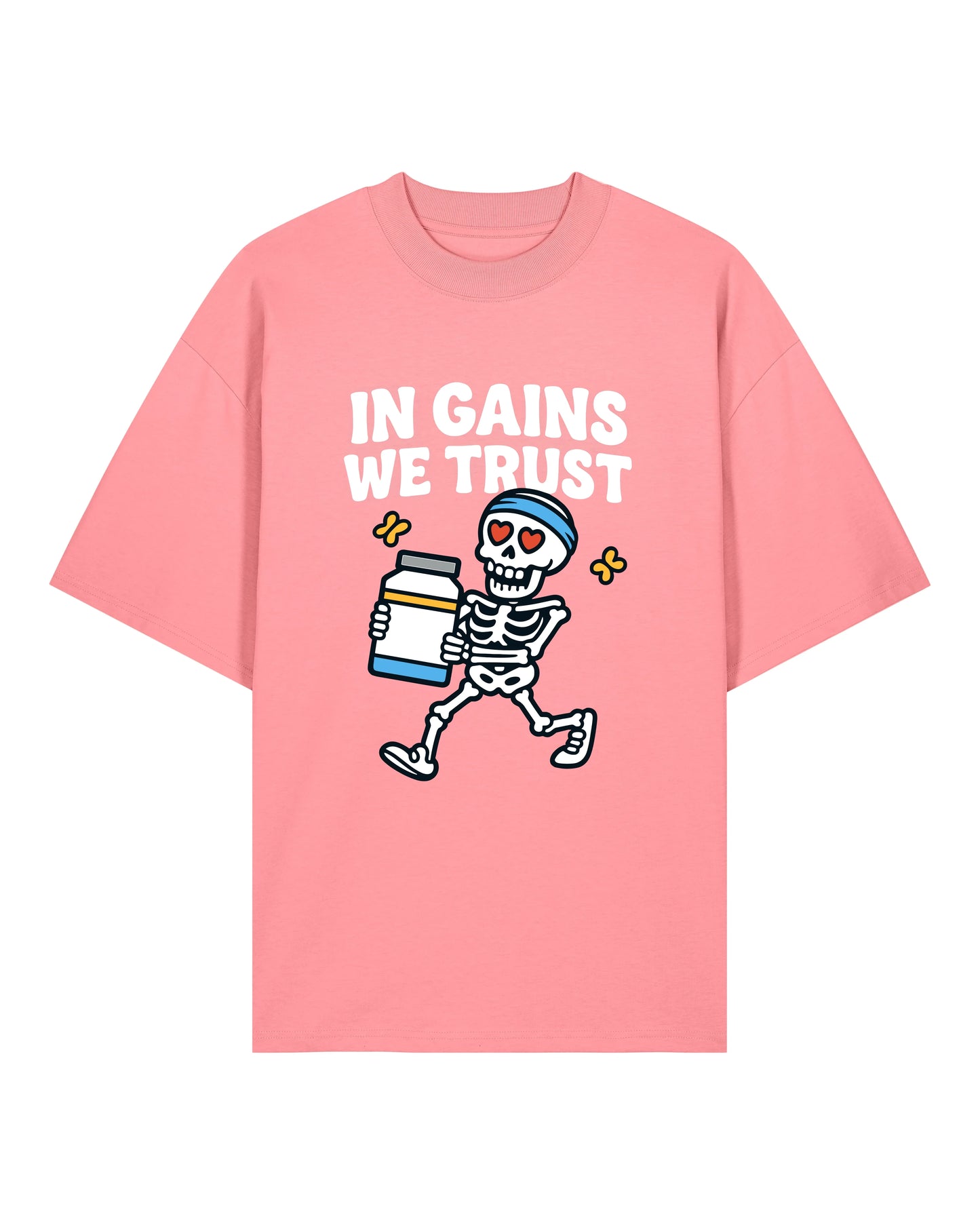 In Gains We Trust Oversized Pump Cover Shirt Rosa – Teeflix Streetwear