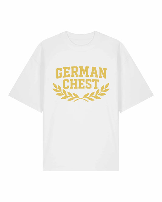 German Chest Oversized Pump Cover Shirt Weiß | Gym Shirt, Fitness Shirt, Pump Cover