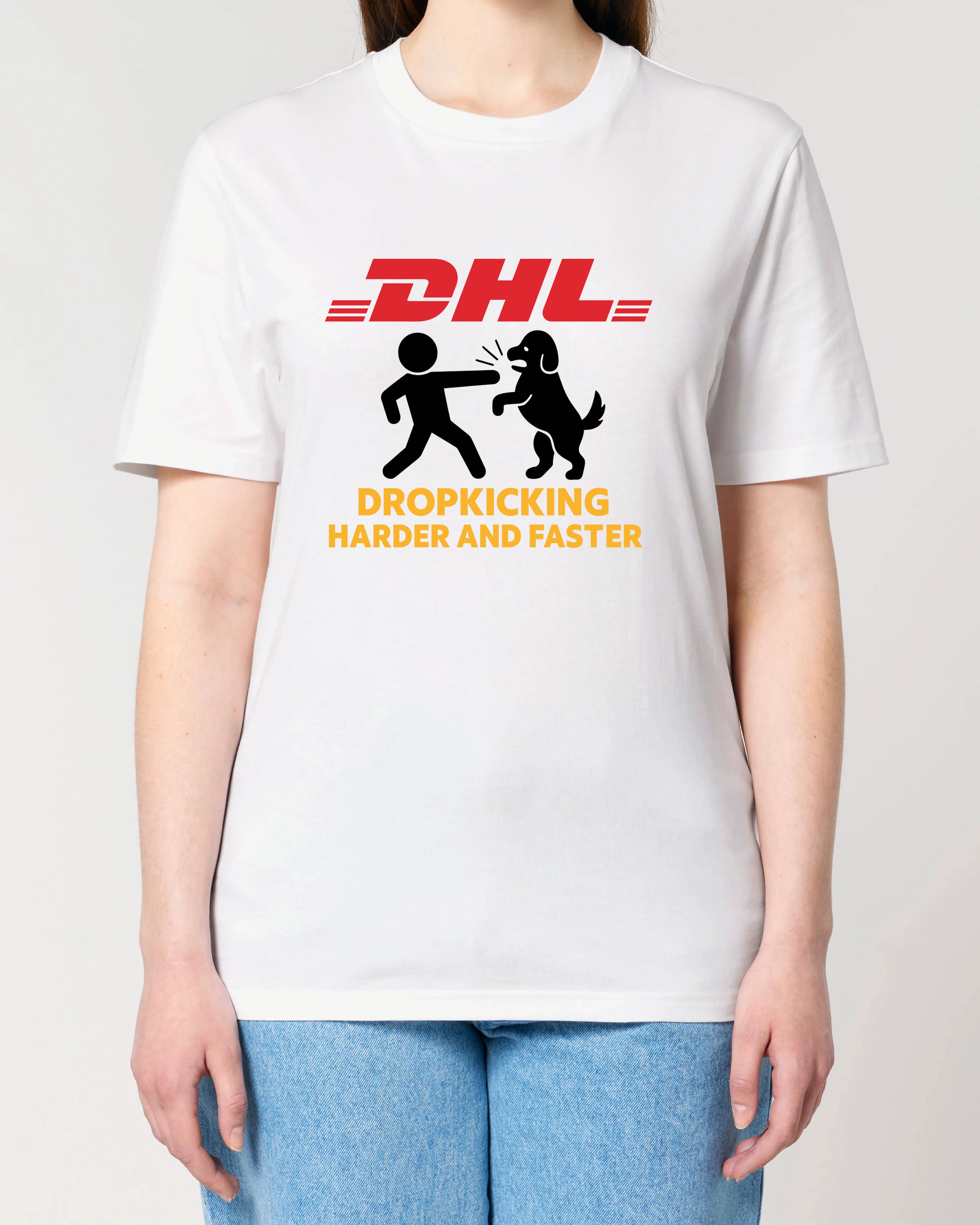 DHL Parodie Dropkicking Harder And Faster Lustiges Shirt| Teeflix