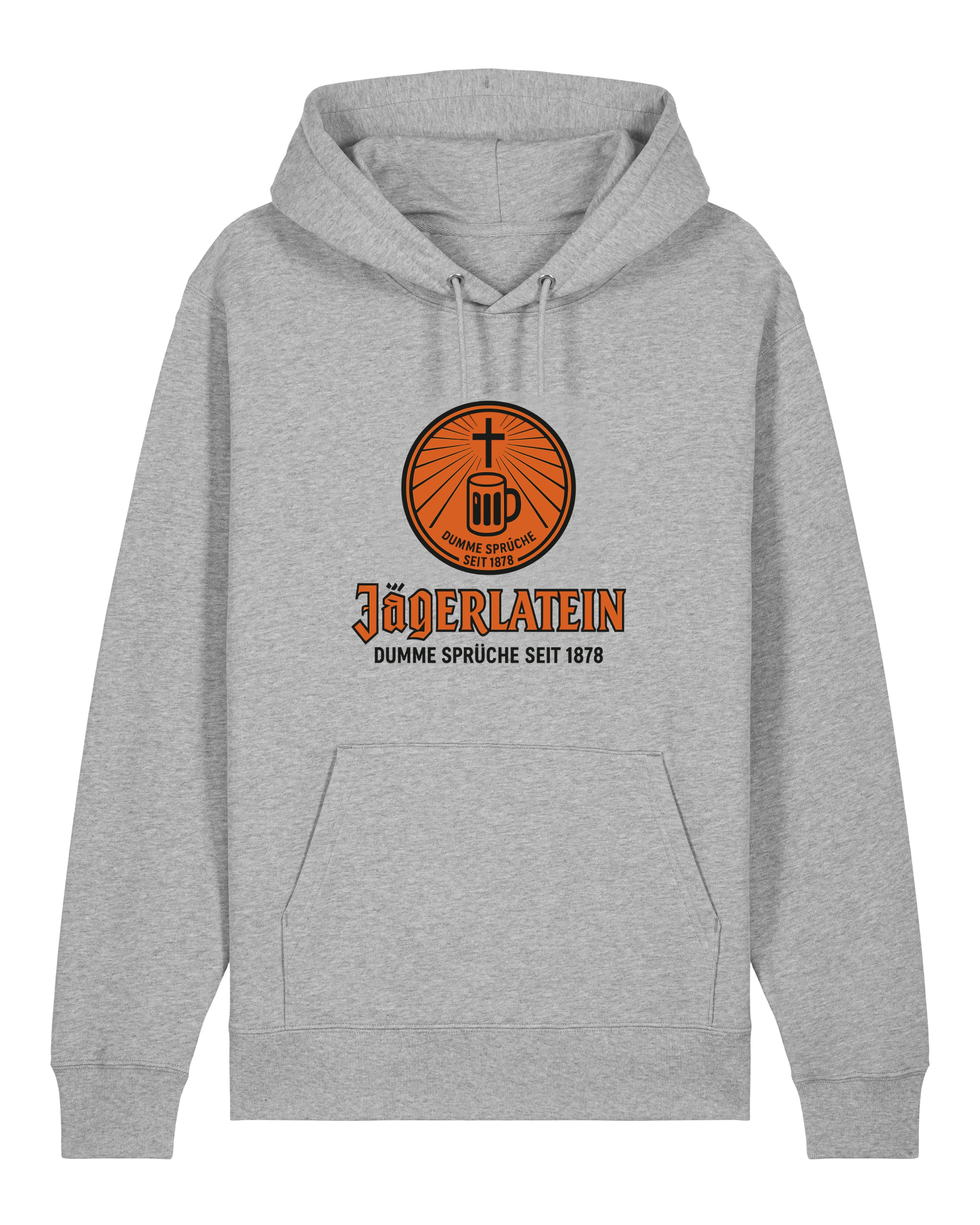 Jägerlatein Hoodie Grau – Dumme Sprüche seit personalisierbar – Lustiger Kapuzenpullover