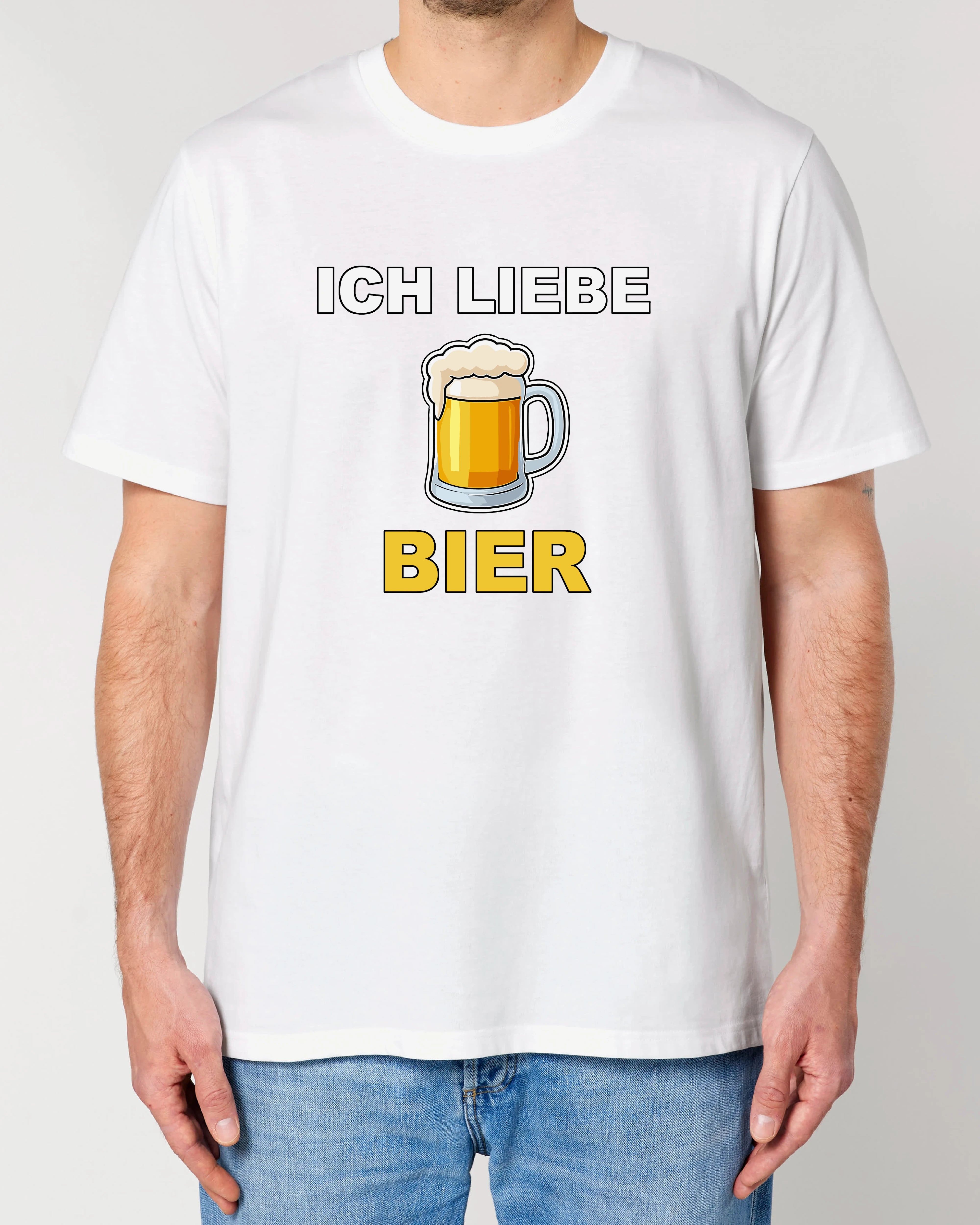 Lustiges Shirt Ich liebe Bier Weiß – Lustiges Statement T-Shirt mit Bierglas