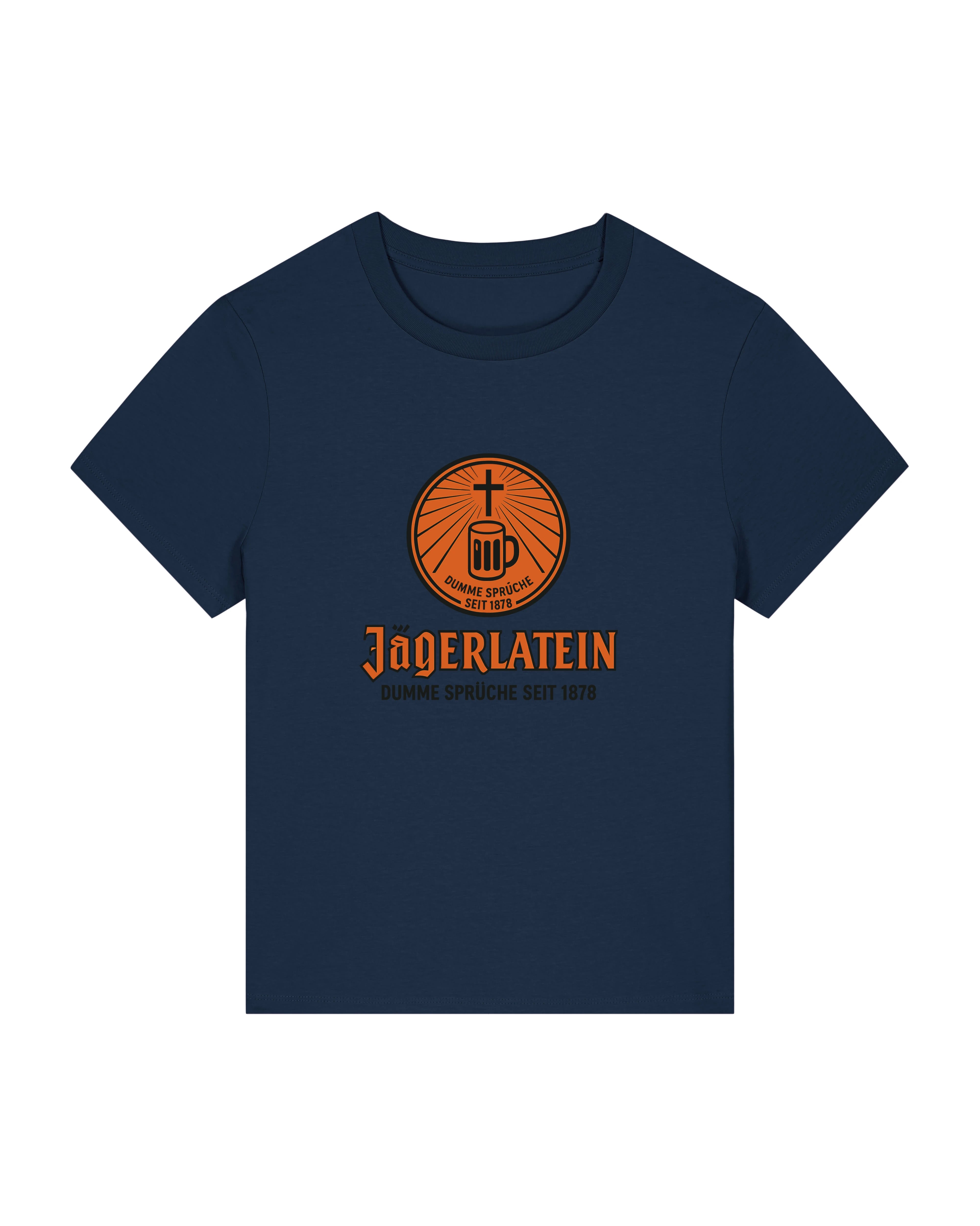 Jägerlatein Damen T-Shirt – Lustiges Sprüche Shirt mit Bier & Kreuz | Teeflix