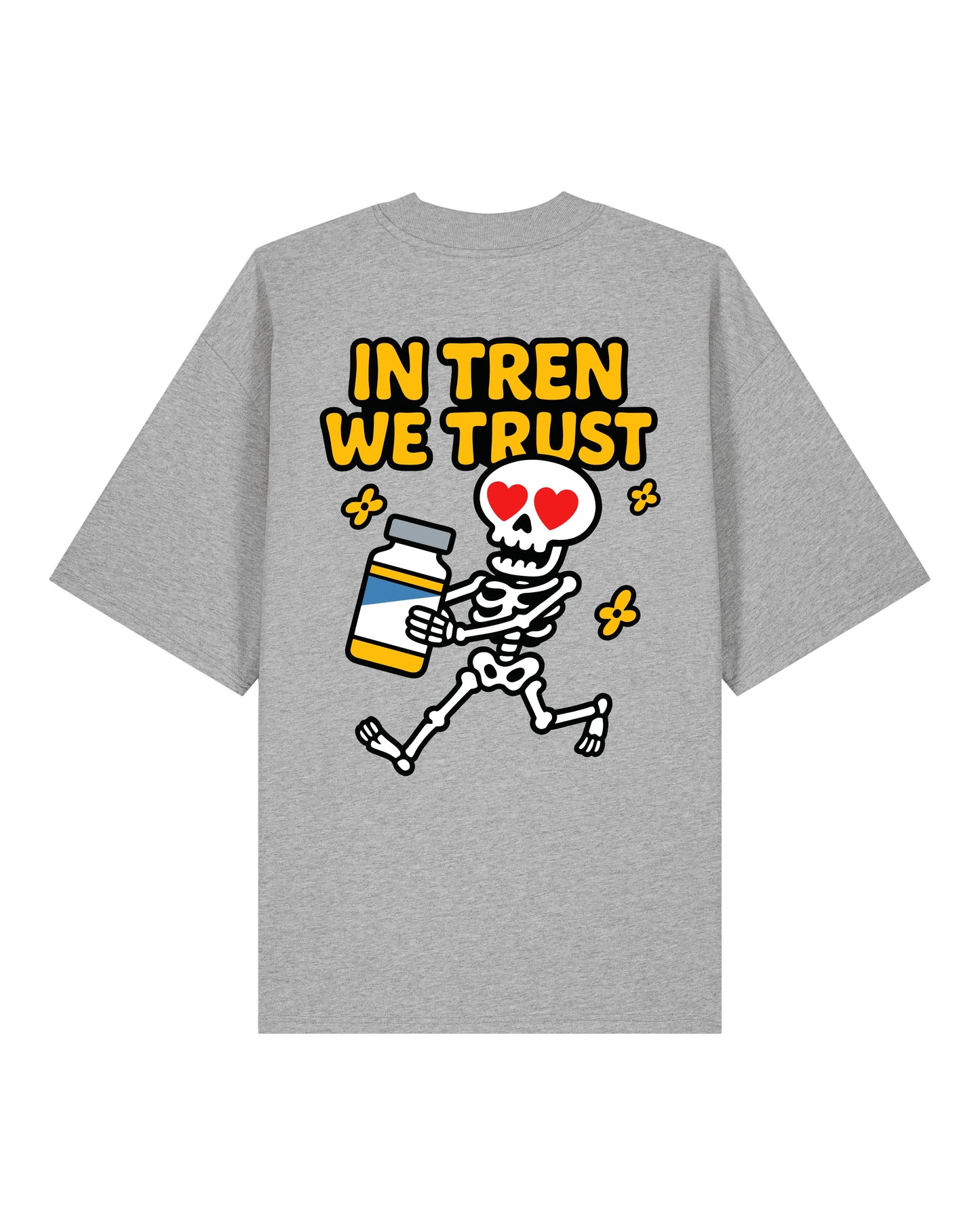 Oversized Gym T-Shirt In Tren We Trust Grau Bio Baumwolle Pump Cover Teeflix