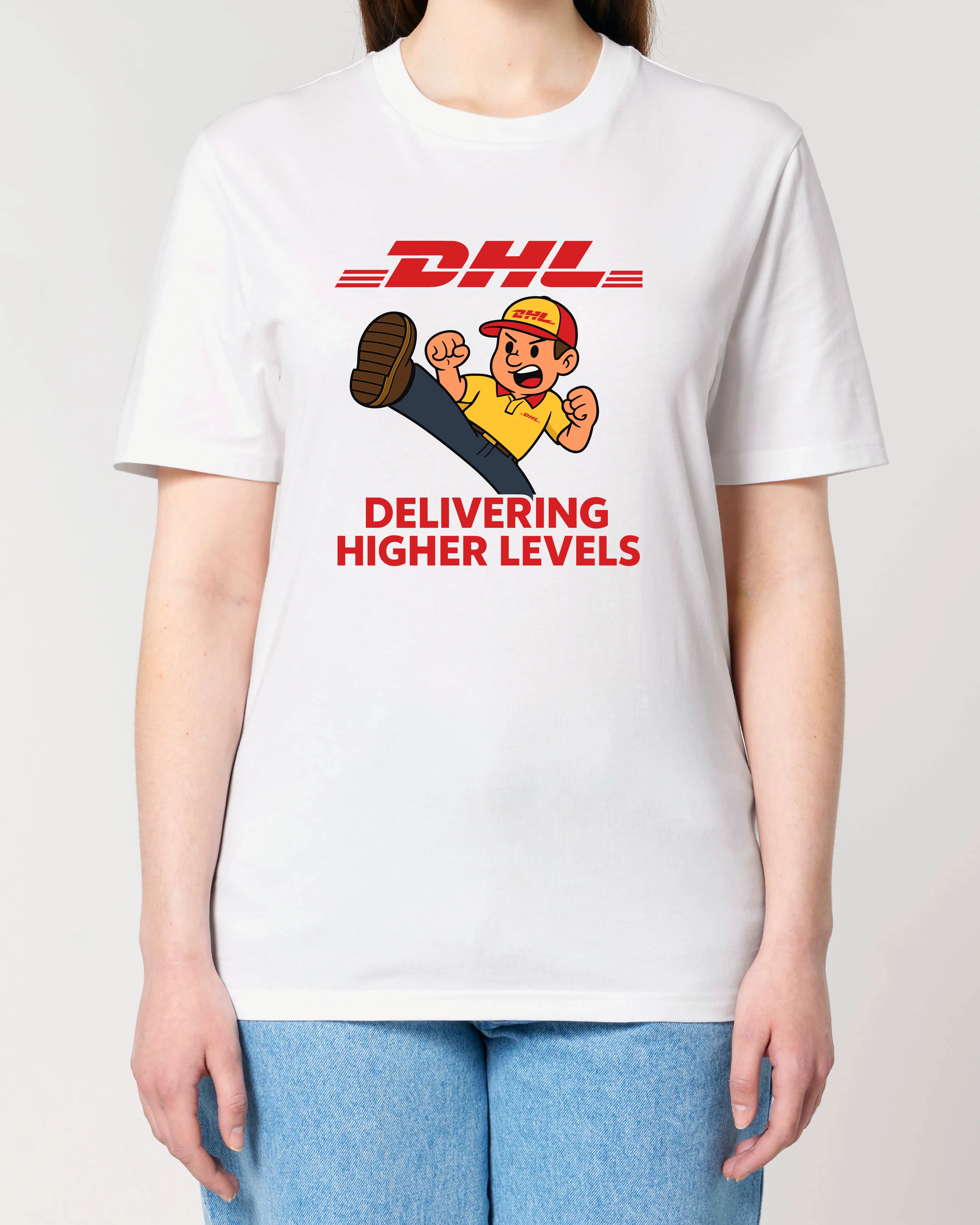 DHL Parodie Delivering Higher Levels Lustiges Shirt | Teeflix
