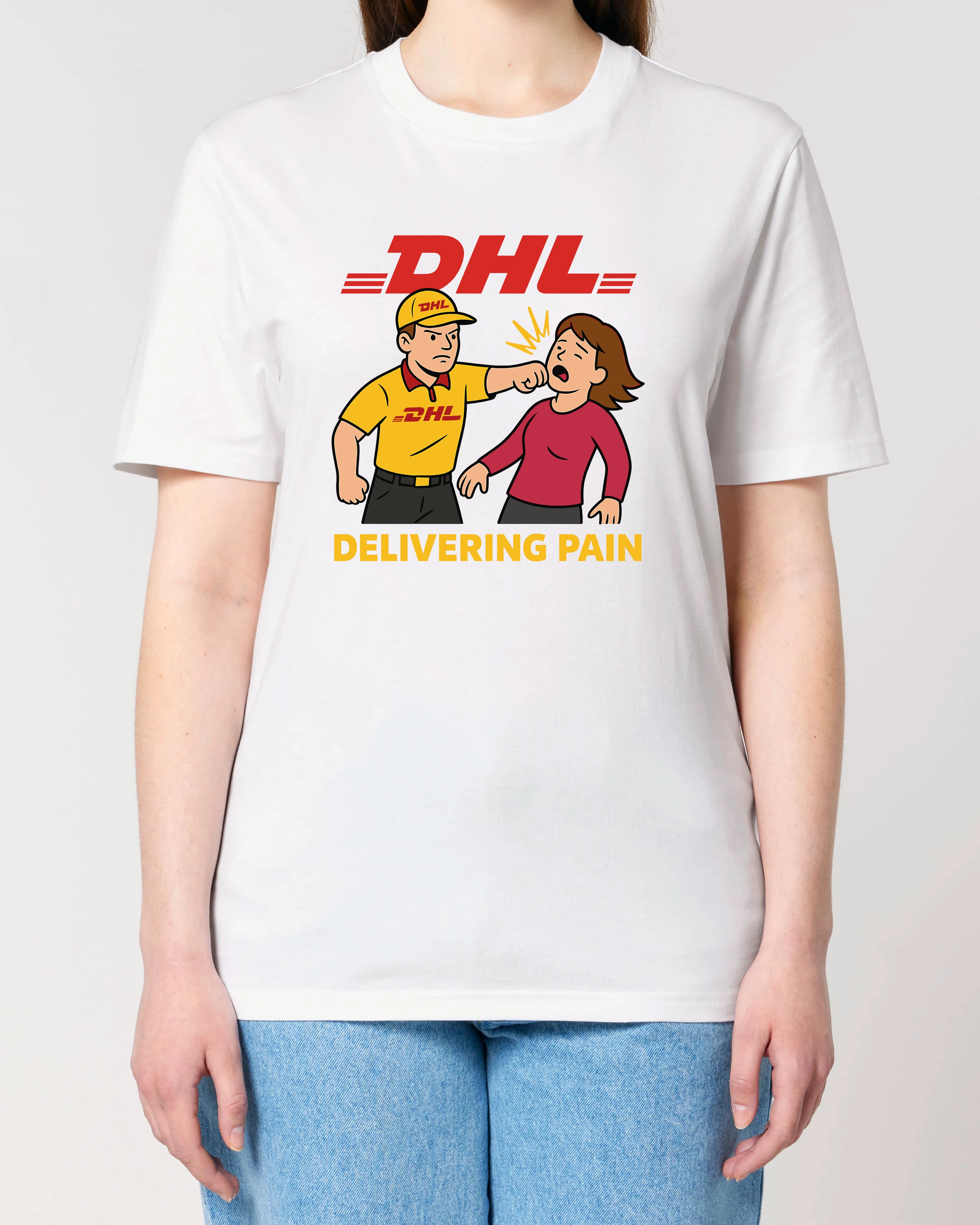 Satire Shirt DHL Parodie Delivering Pain | Teeflix