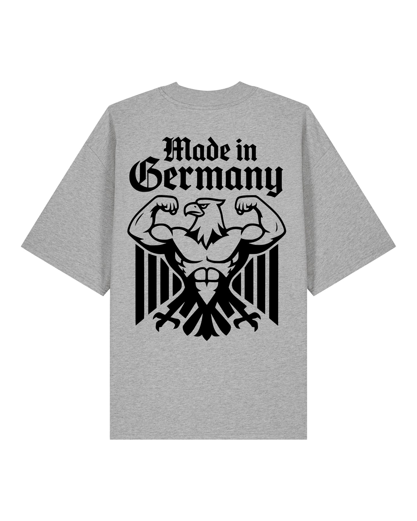 Made in Germany Pump Cover Oversized Shirt Grau Fitness Bio-Baumwolle Teeflix