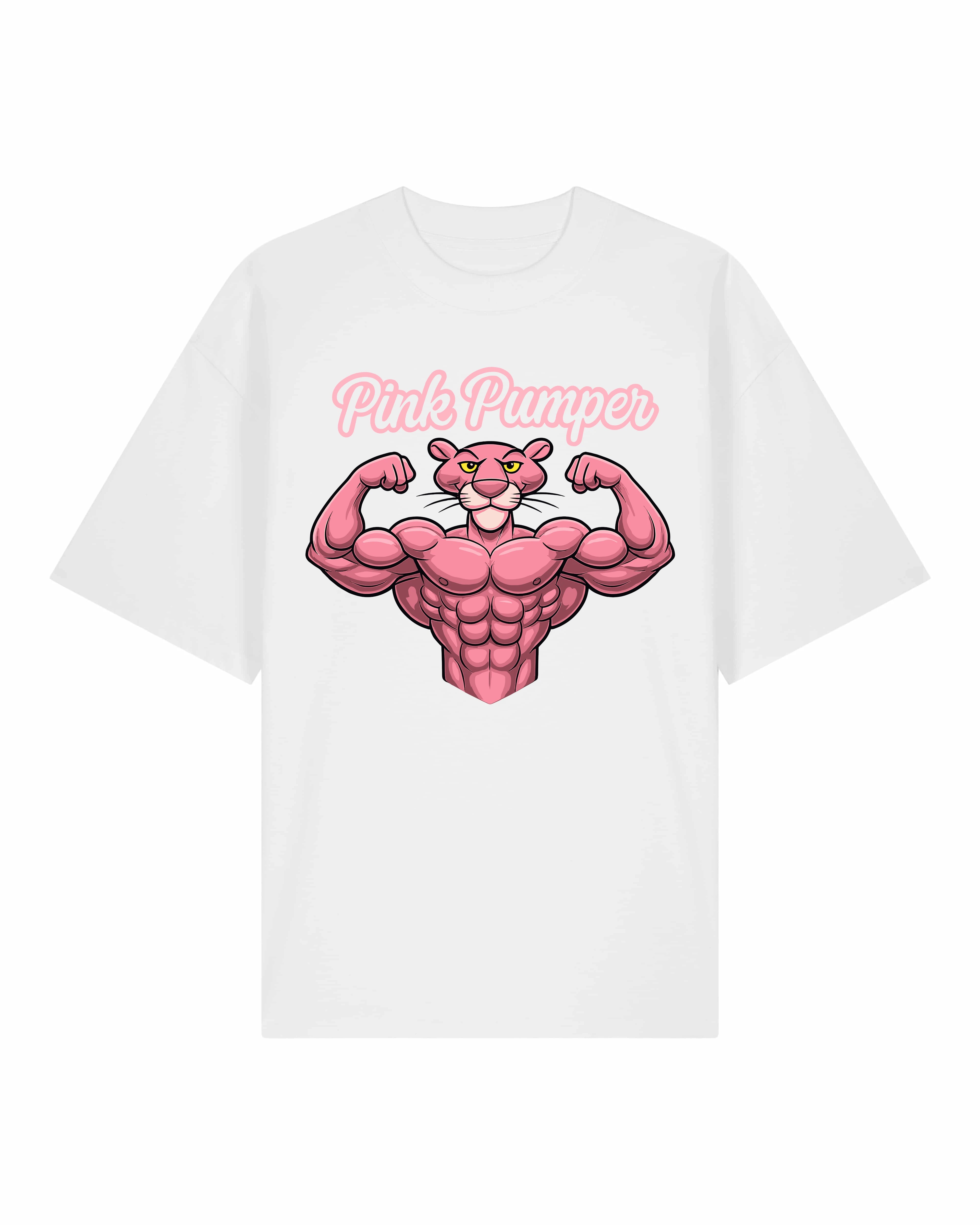 Pink Pumper Gym Shirt Weiß OVERSIZED Fun Bodybuilding Pump Cover Shirt Teeflix