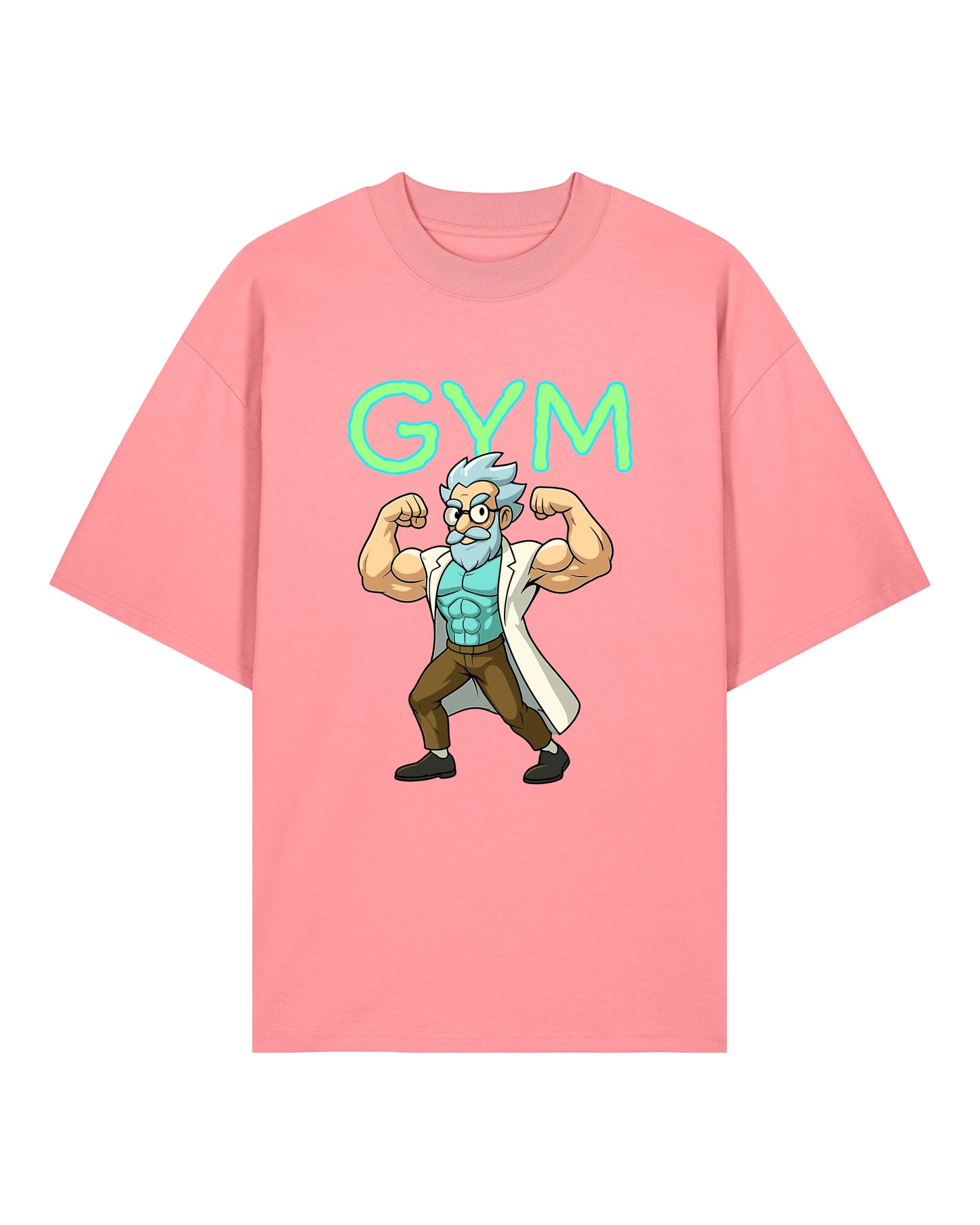 Teeflix GYM Rick Pump Cover Shirt Rosa Unisex Oversized Bio-Baumwolle