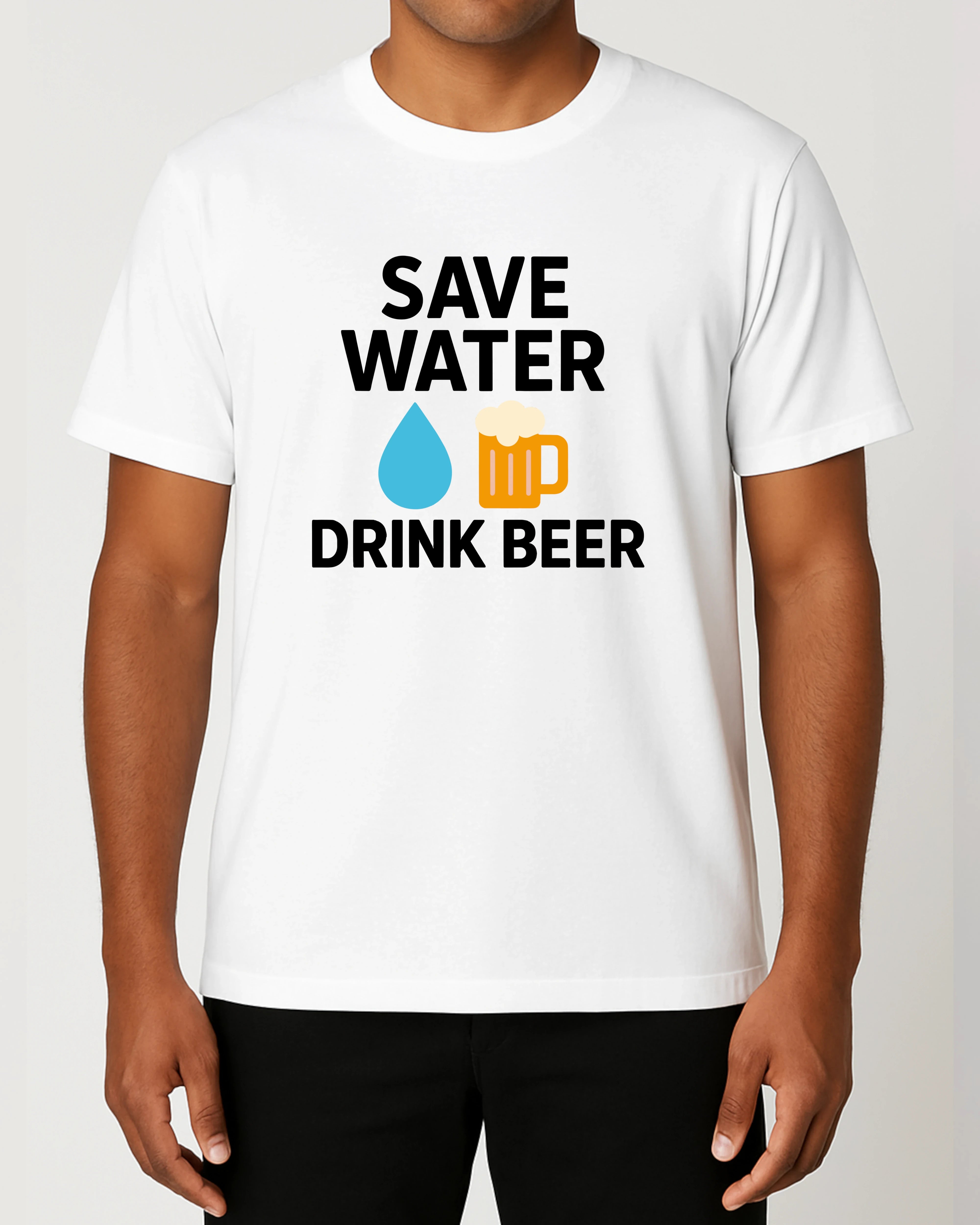 Save Water Drink Beer Shirt Weiß – Lustiges Bier Spruch T-Shirt