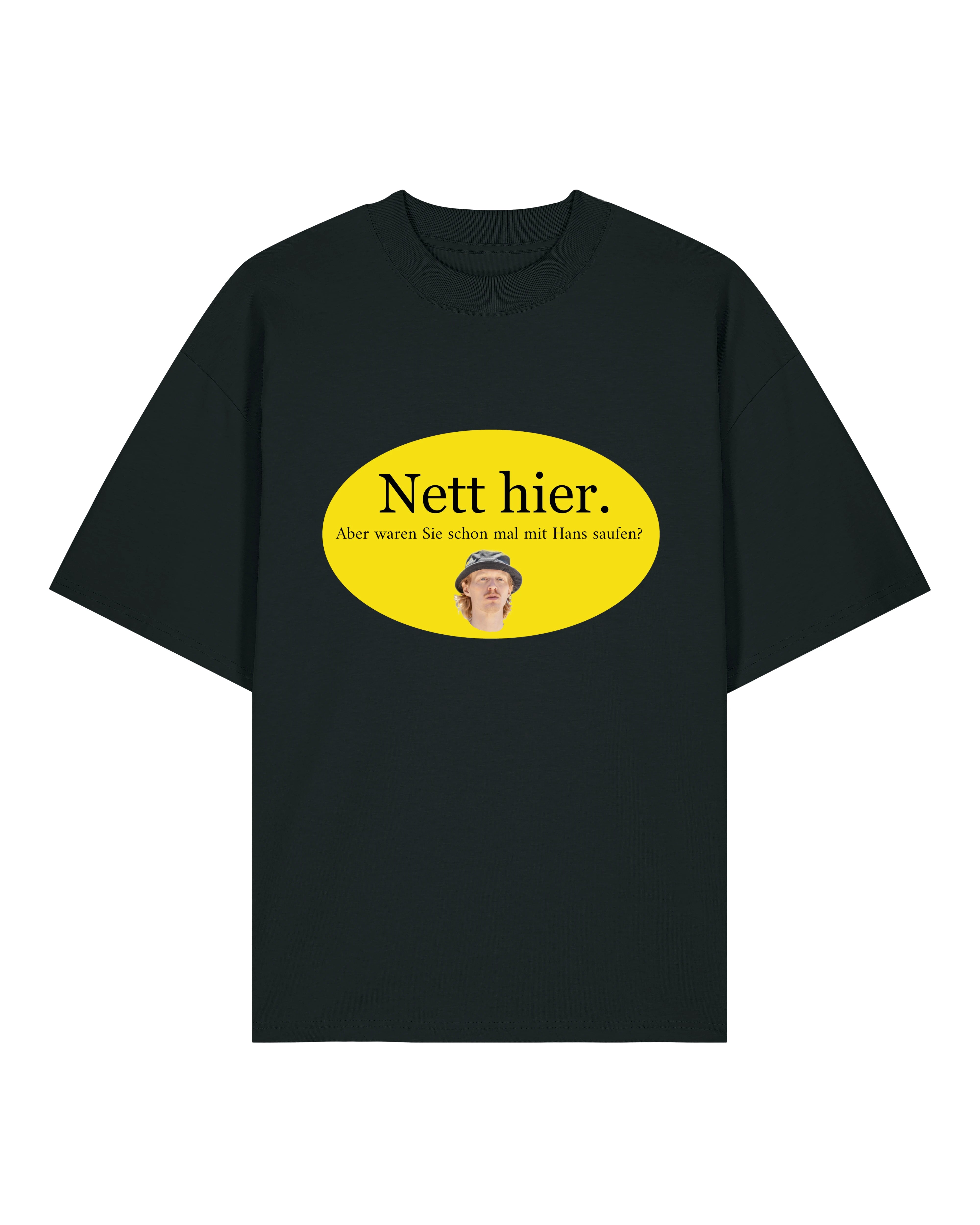 Oversized schwarzes Shirt mit ironischem Text, perfekt für Feiern & Festivals, Teeflix