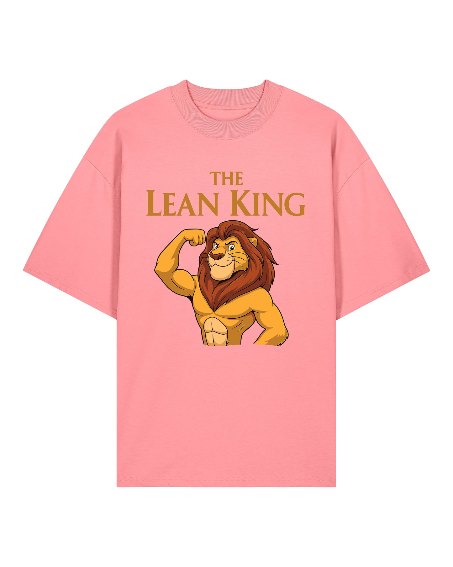 The Lean King Oversized Gym Shirt rosa – Lustiges Oversized Fitness Pump Cover Shirt aus Bio-Baumwolle von Teeflix