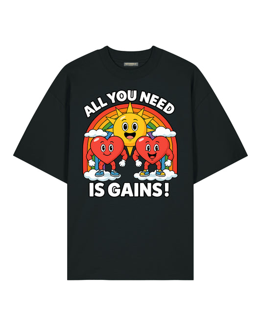 All You Need Is Gains – Oversized T-Shirt | GhostGym Athletics x NOTORIOUZ