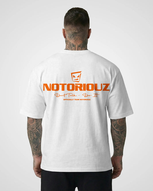 LOGO OVERSIZED TEE WHITE ORANGE
