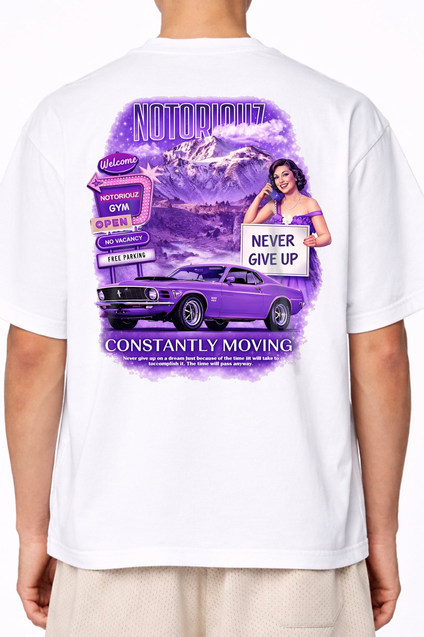 NTRZ NEVER GIVE UP TEE WHITE