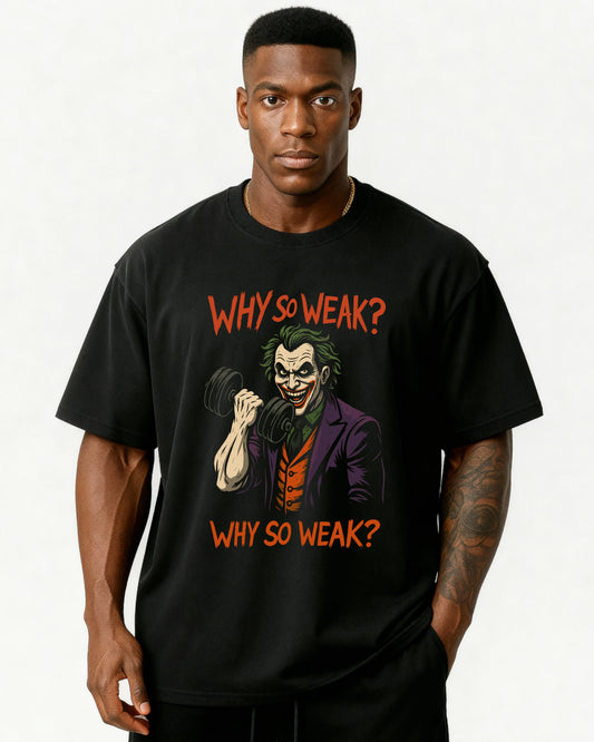 Why So Weak Pumpcover Oversized T-Shirt in Schwarz – Frontansicht