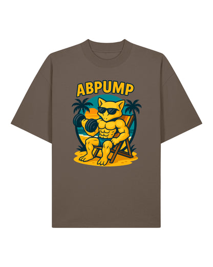 ABPUMP Oversized Gym Shirt Braun – Oversized Fun Pump Cover von Teeflix