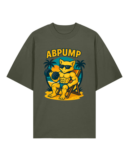 ABPUMP Oversized Gym Shirt Oliv – Lustiges Pump Cover Shirt von Teeflix