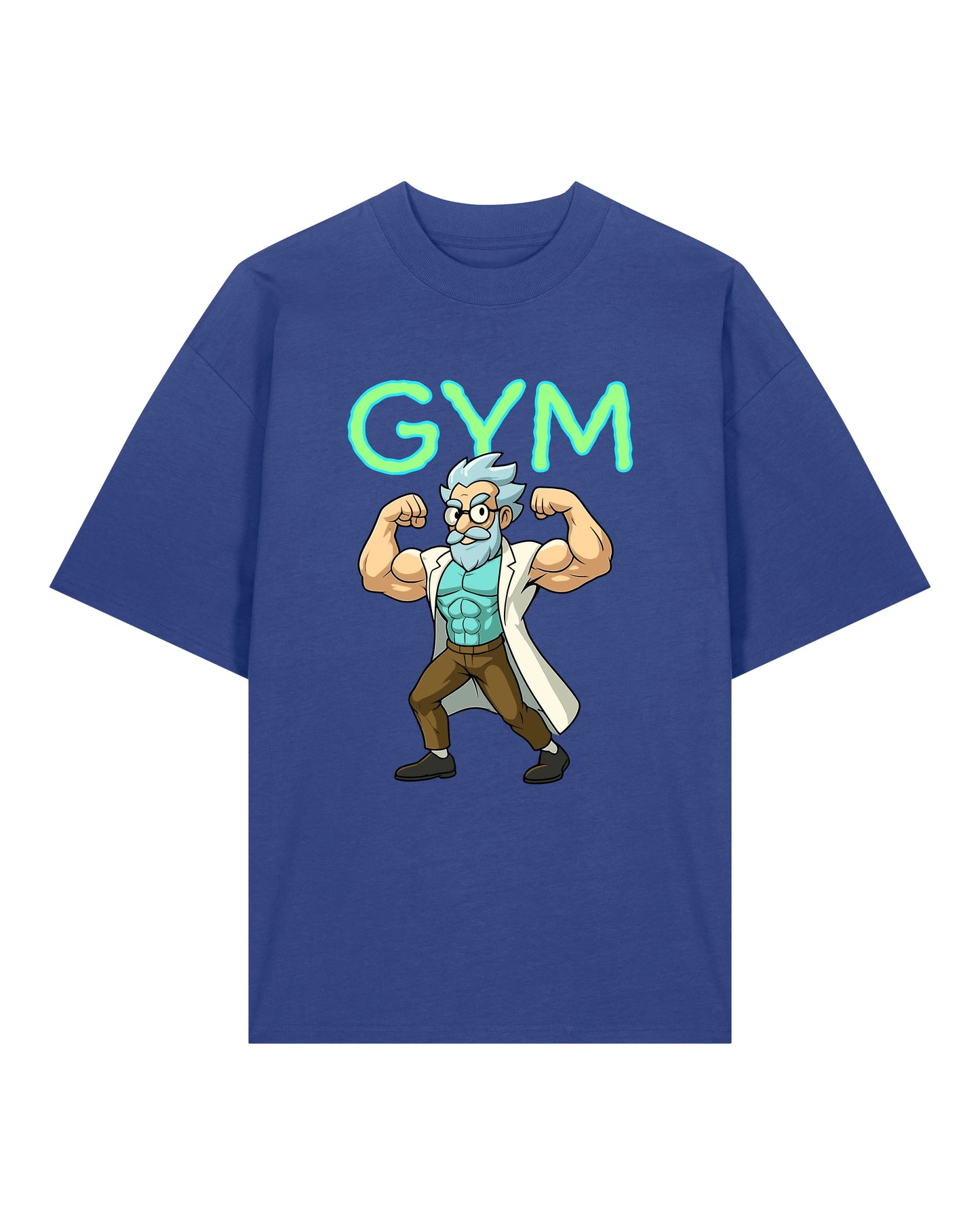 Teeflix GYM Rick Pump Cover Shirt Blau Unisex Oversized Bio-Baumwolle