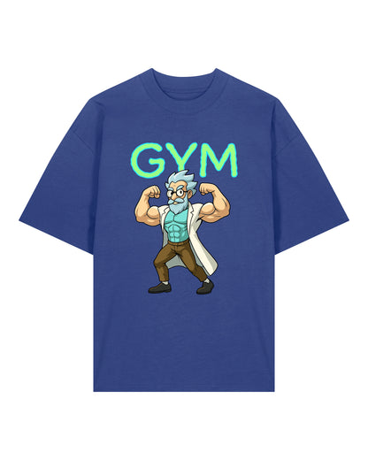 Teeflix GYM Rick Pump Cover Shirt Blau Unisex Oversized Bio-Baumwolle