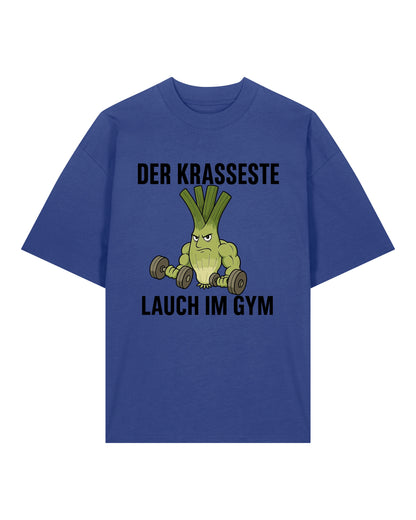 Lustiges Pump Cover Shirt – Der krasseste Lauch im Gym T-Shirt in Blau