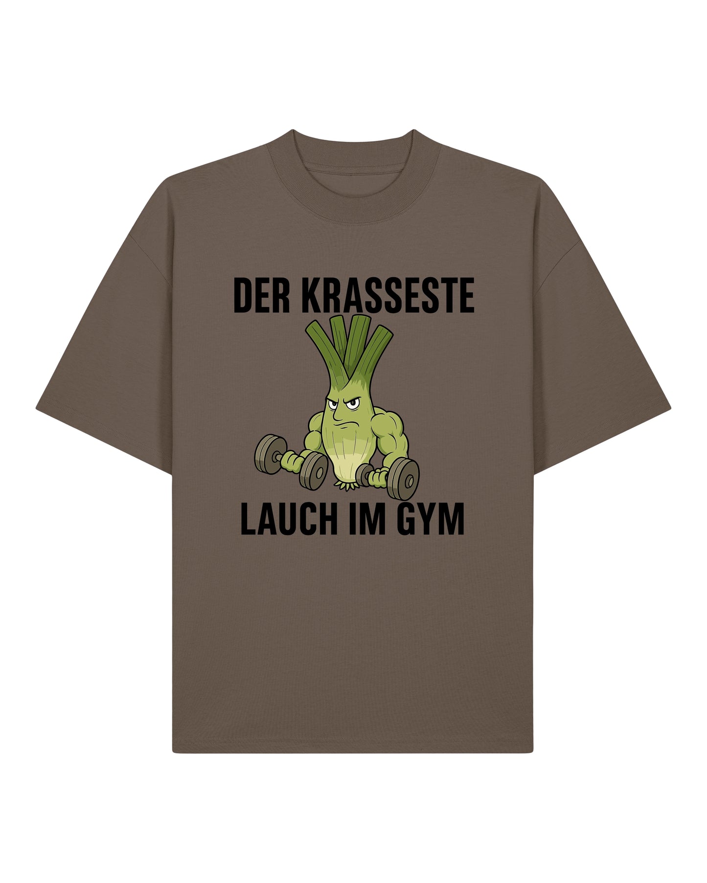 Fun Bodybuilding Shirt – Der krasseste Lauch im Gym T-Shirt in Braun