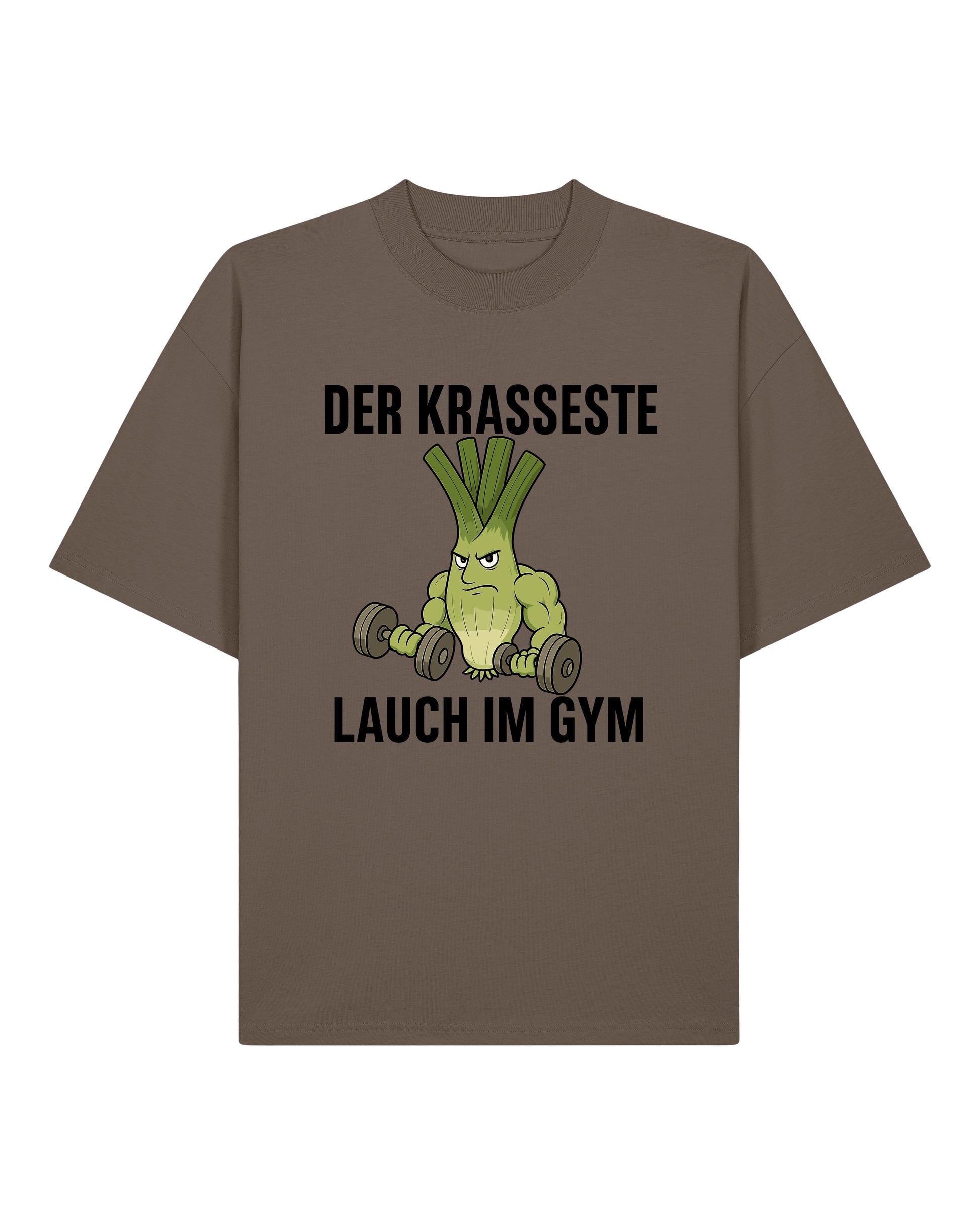 Fun Bodybuilding Shirt – Der krasseste Lauch im Gym T-Shirt in Braun