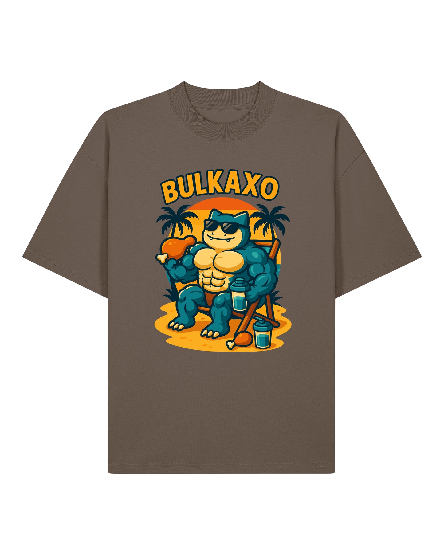 bulkaxo pump cover oversized gym shirt herren bodybuilding fitness t-shirt braun teeflix