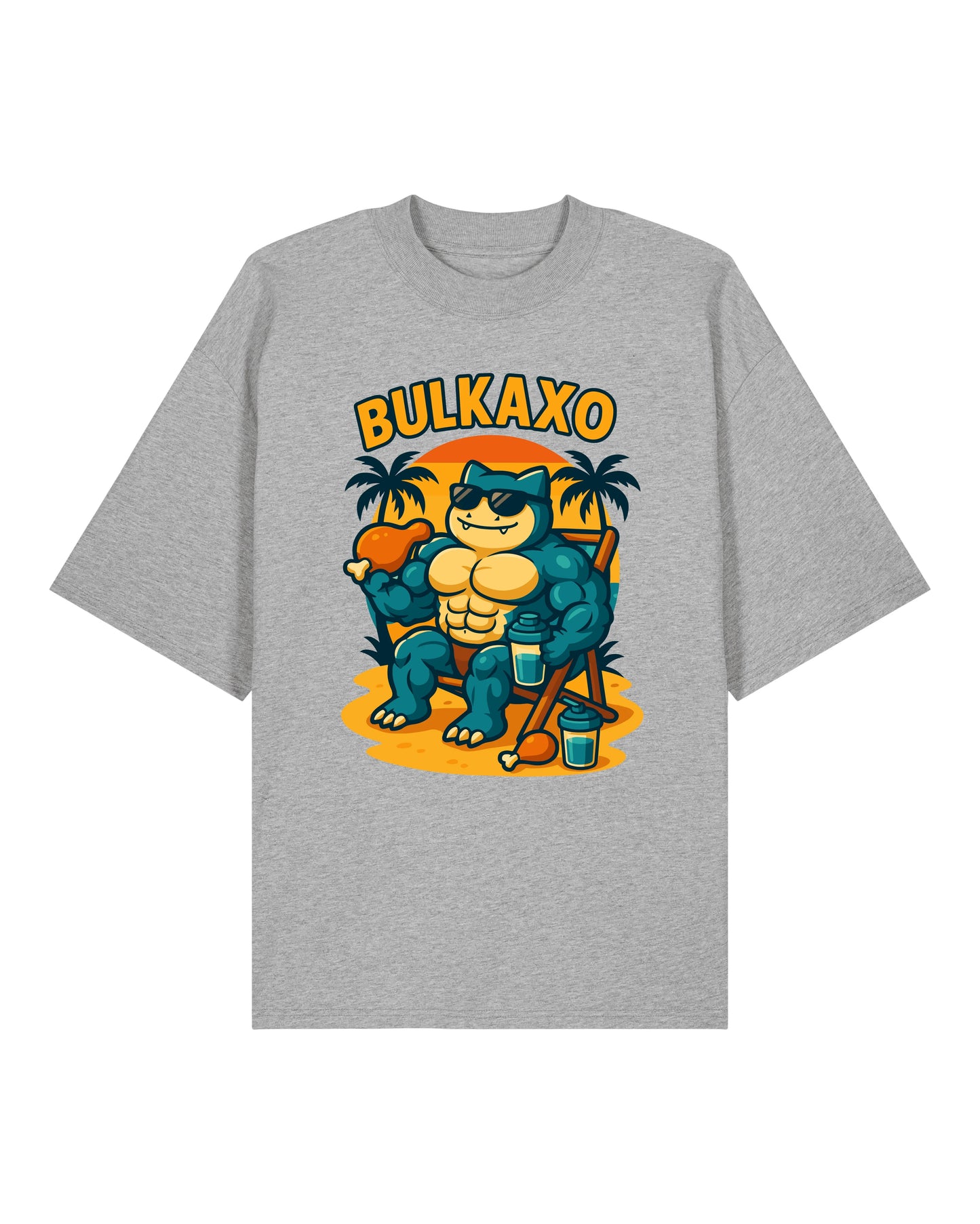 bulkaxo pump cover oversized gym shirt herren bodybuilding fitness t-shirt grau teeflix