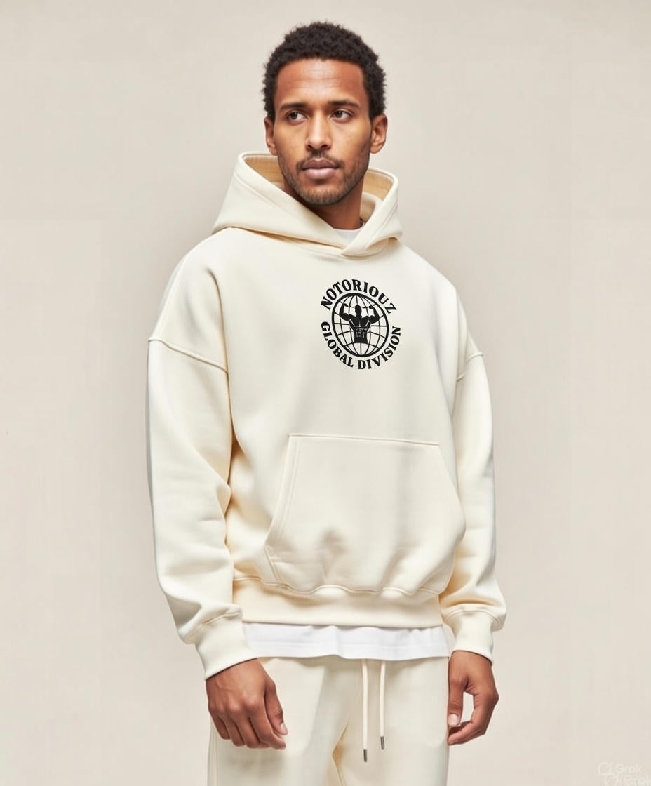 GLOBAL OVERSIZED HOODIE CREME