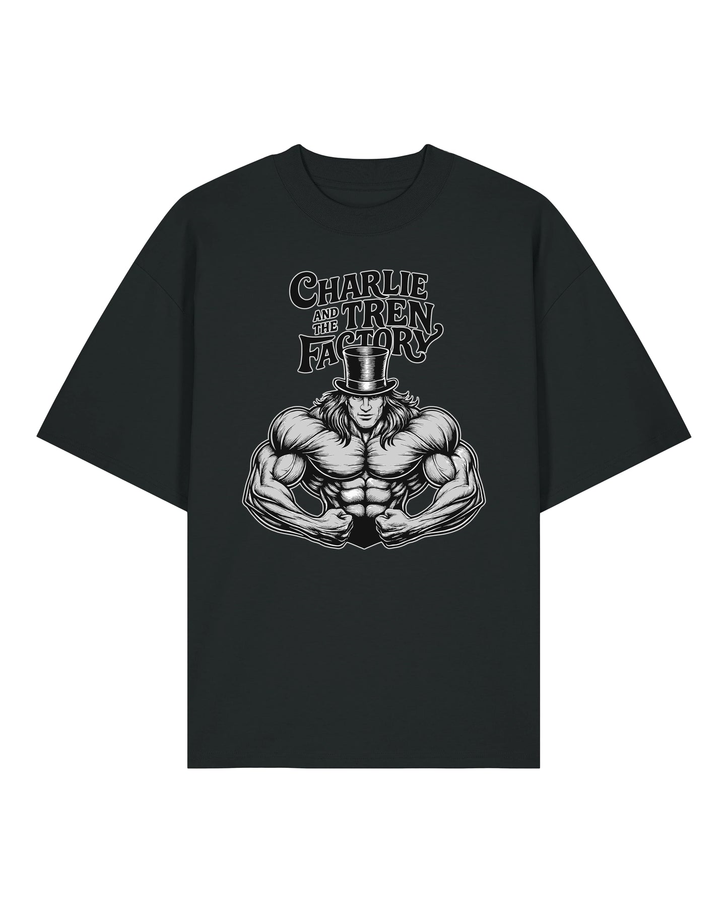 Charlie and the Tren Factory Shirt in Schwarz – Gym Pump Cover – Teeflix