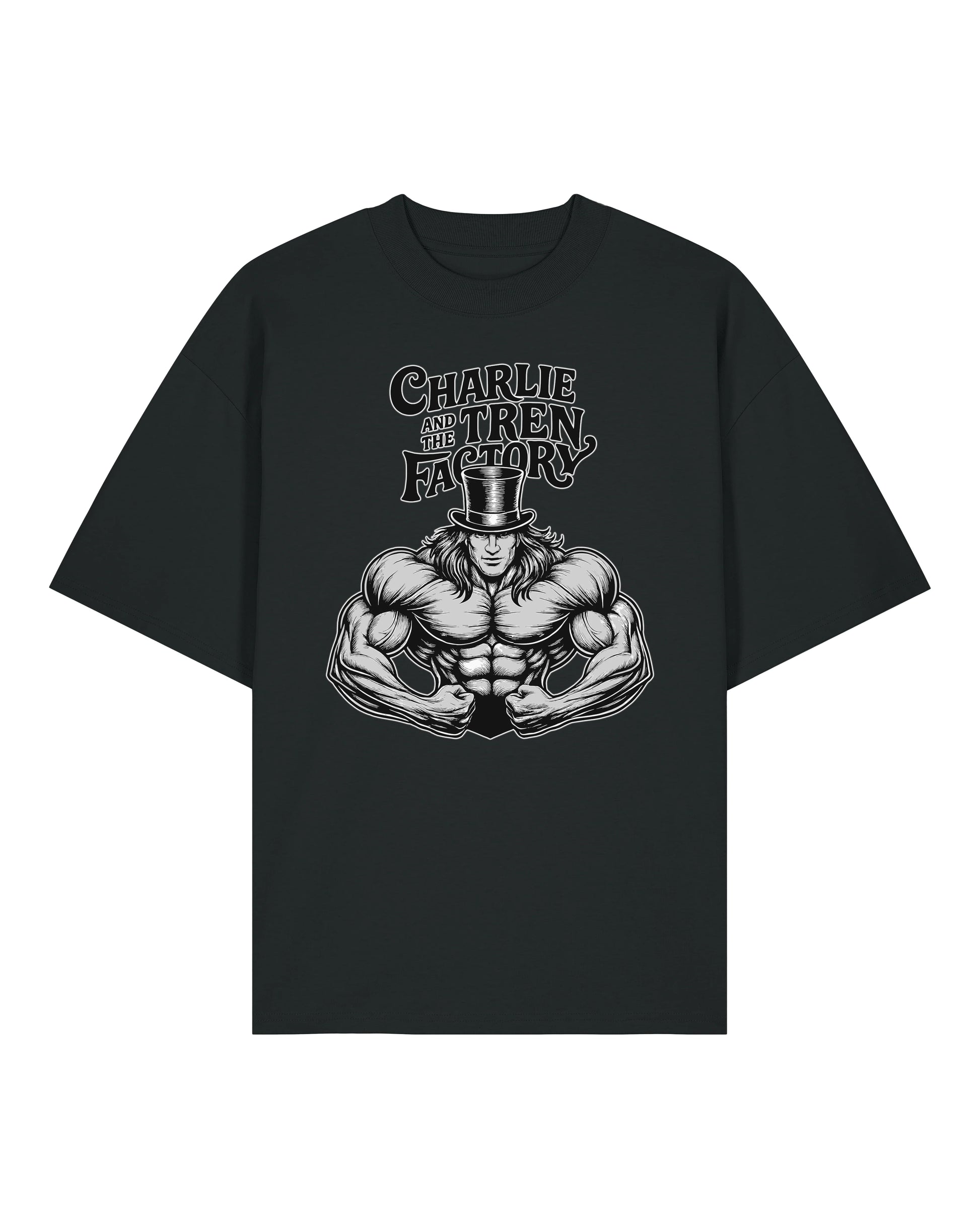Charlie and the Tren Factory Shirt in Schwarz – Gym Pump Cover – Teeflix