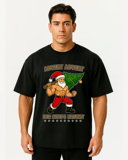 Advent Advent Bizeps Brennt Pumpcover Oversized T-Shirt | GhostGym