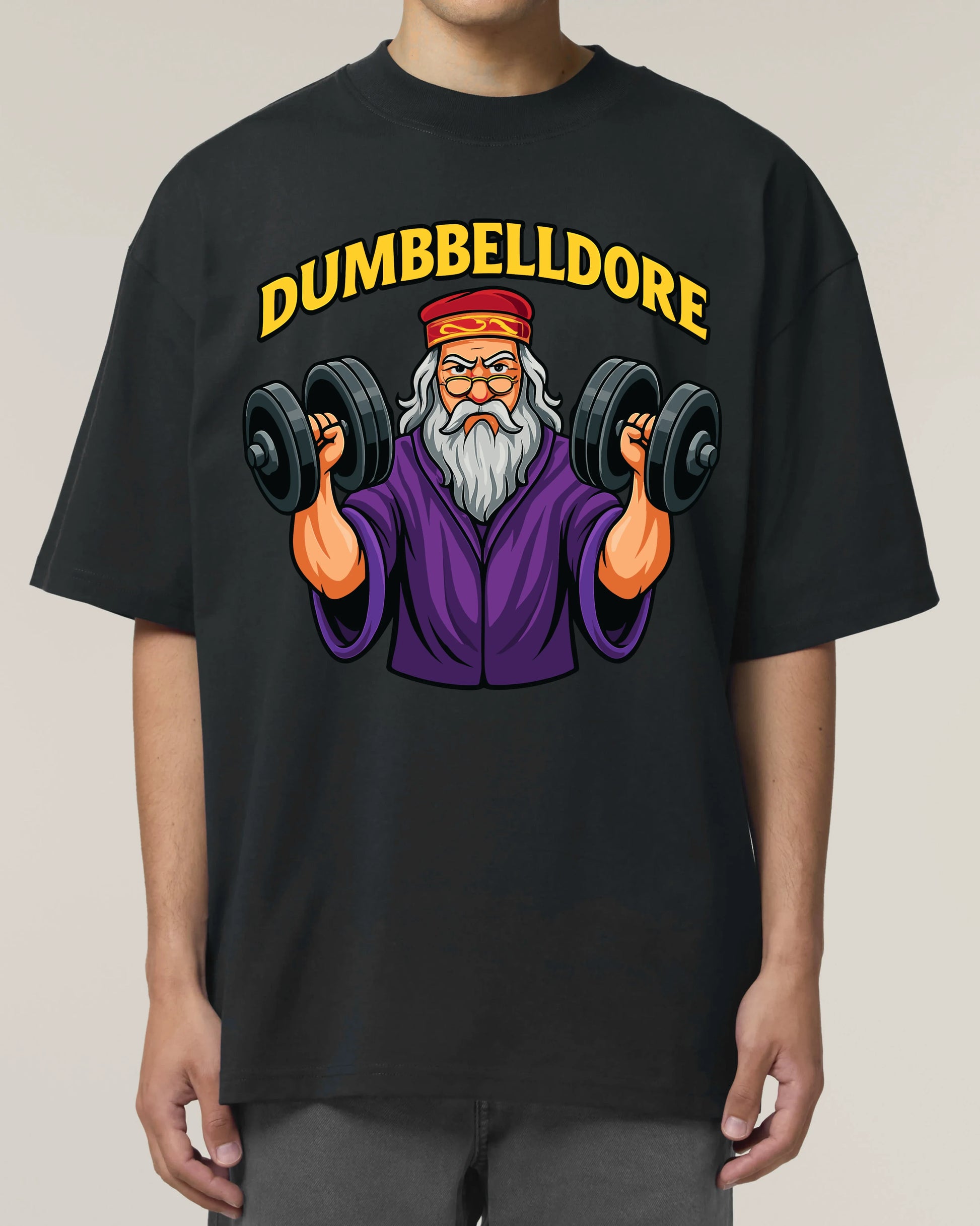 Dumbbelldore Shirt in Schwarz – Nerdy Fitness Pump Cover – Teeflix