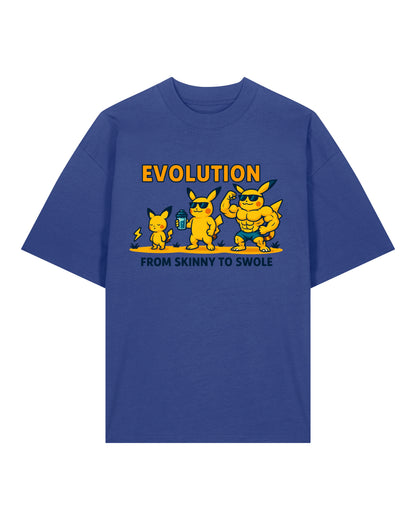 EVOLUTION Oversized Pump Cover Gym Shirt Blau – Fitness Fun Oversized Shirt von Teeflix