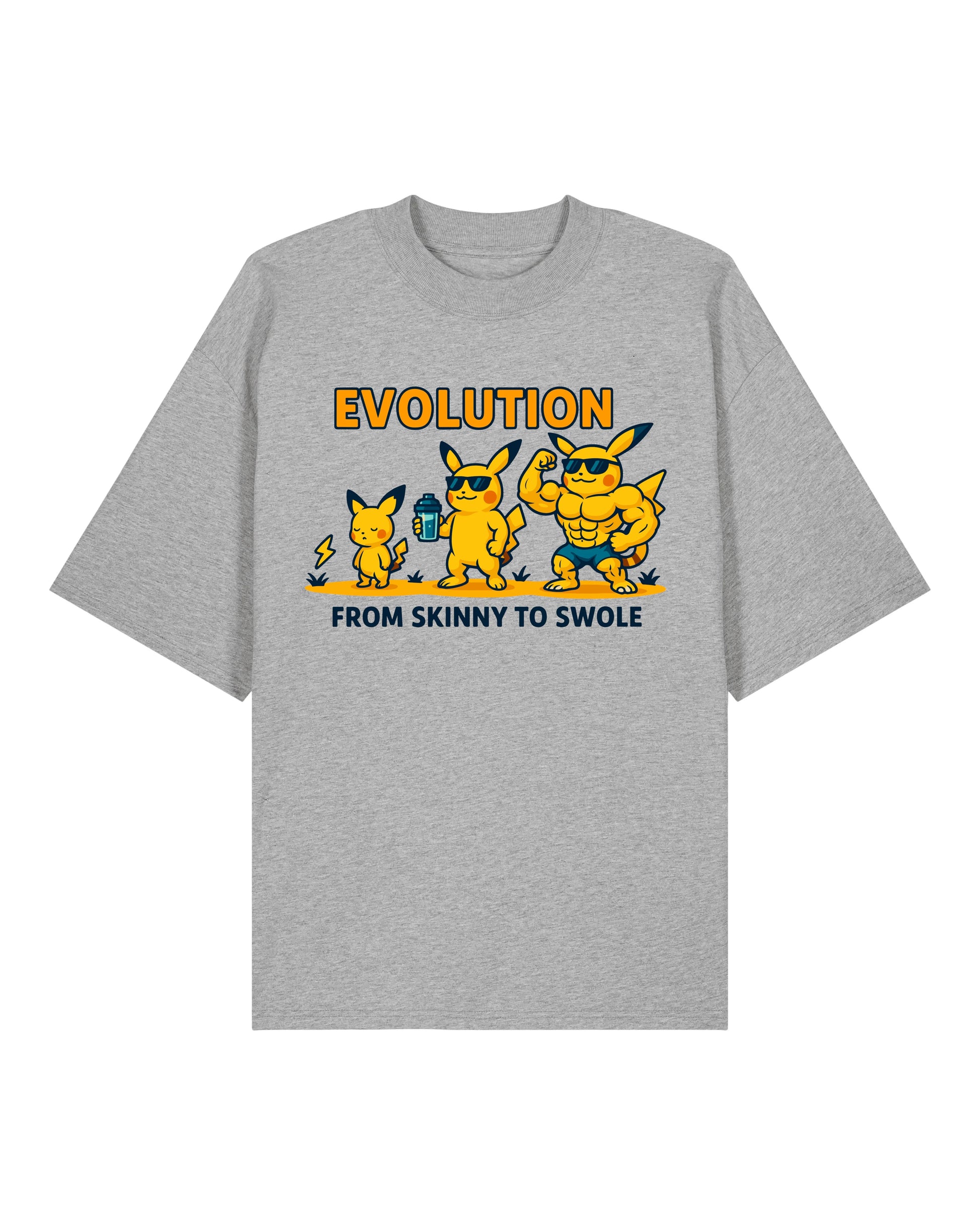 EVOLUTION Oversized Pump Cover Gym Shirt Grau – Oversized Workout Shirt von Teeflix