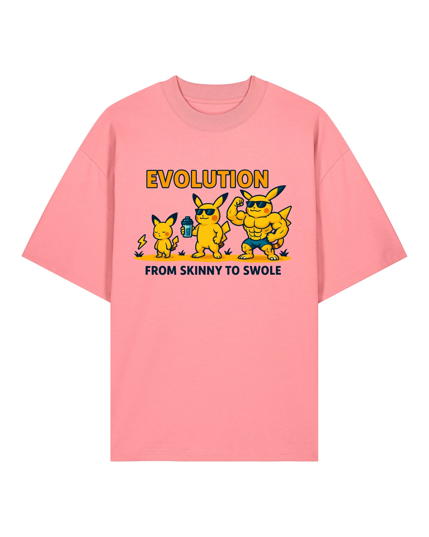 EVOLUTION Oversized Pump Cover Gym Shirt Rosa – Lustiges Oversized Sportshirt von Teeflix