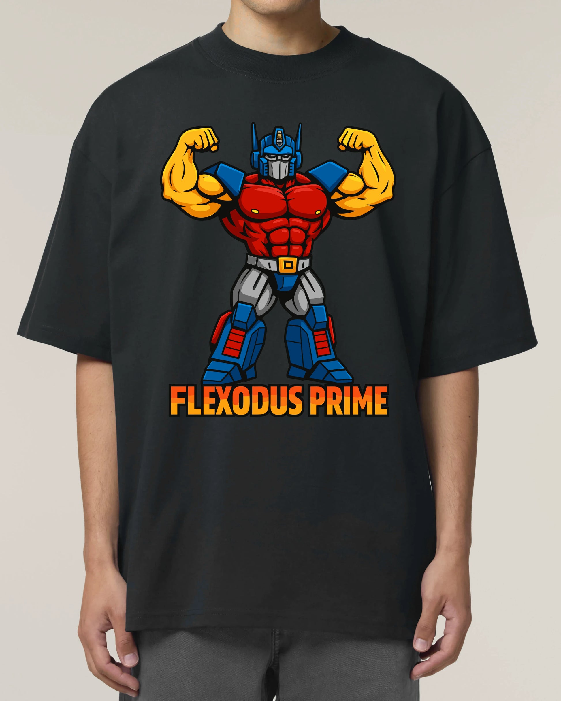 Flexodus Prime Gym T-Shirt in Schwarz – Lustiges Pump Cover von Teeflix
