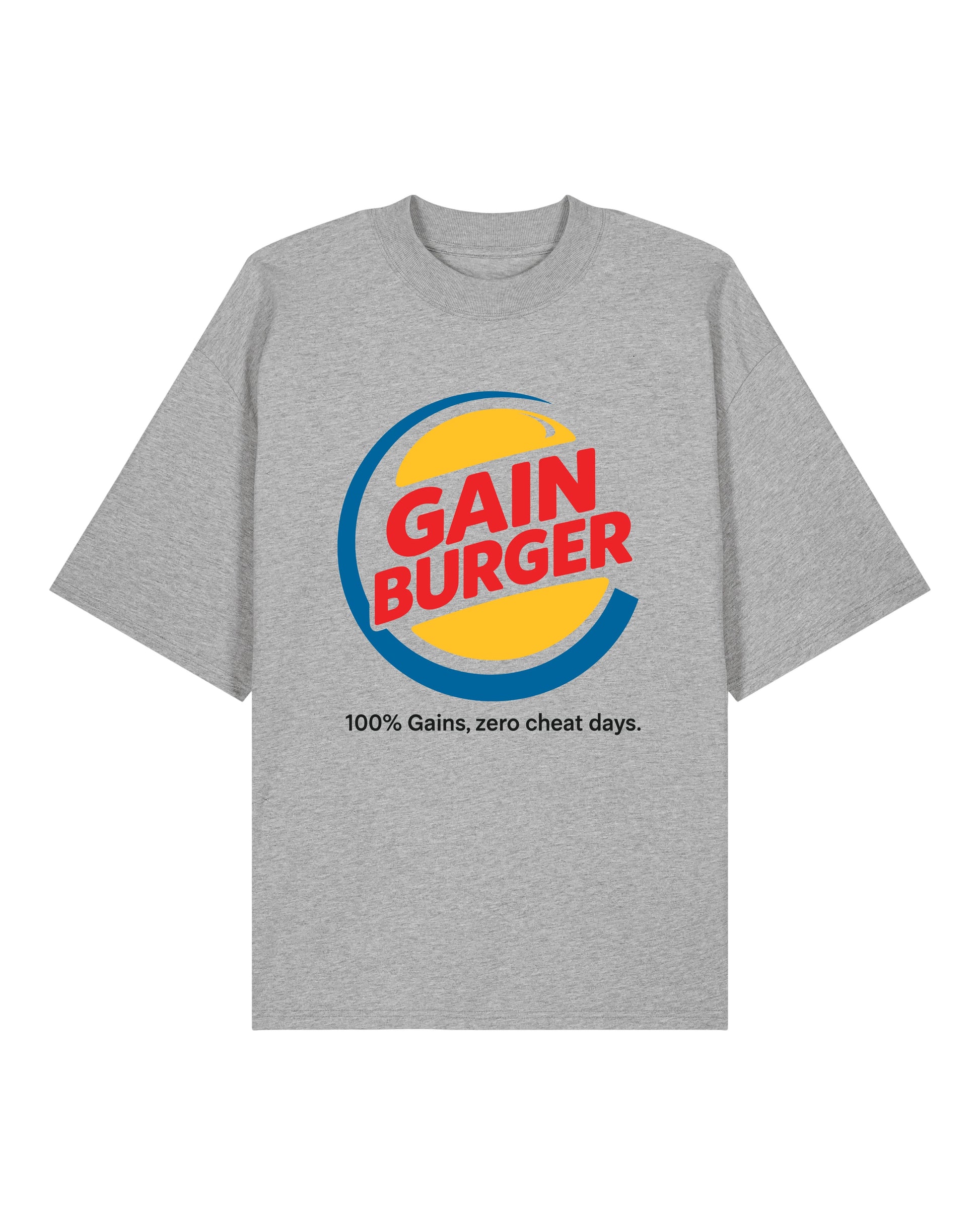 Gain Burger Shirt grau Fitness Pump Cover Gym Fun Bodybuilding Shirt Cheatday Parodie Streetwear