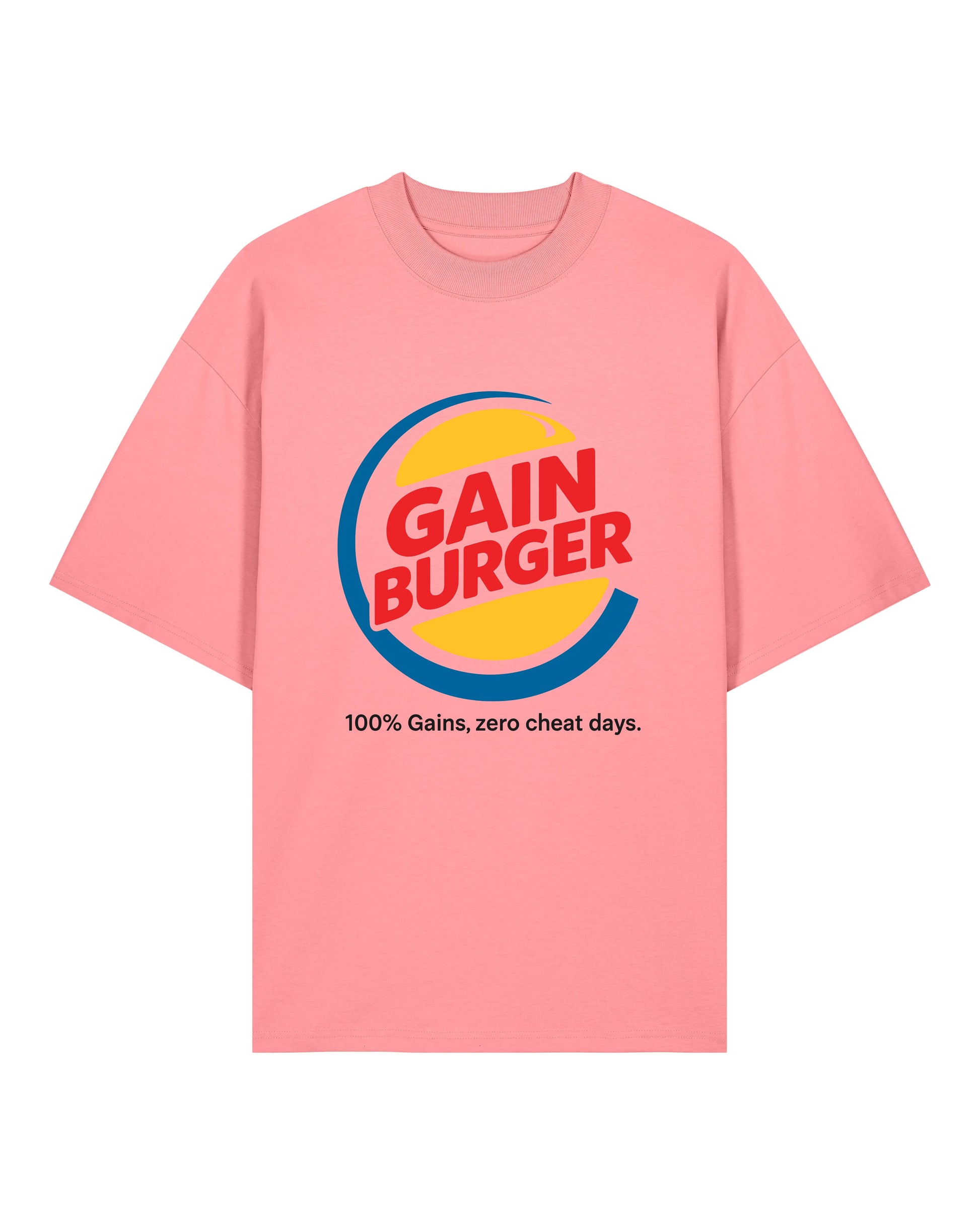 Gain Burger Shirt pink Gym Pump Cover Bodybuilding Lustiges Fitness Fun Cheatday Shirt Gains