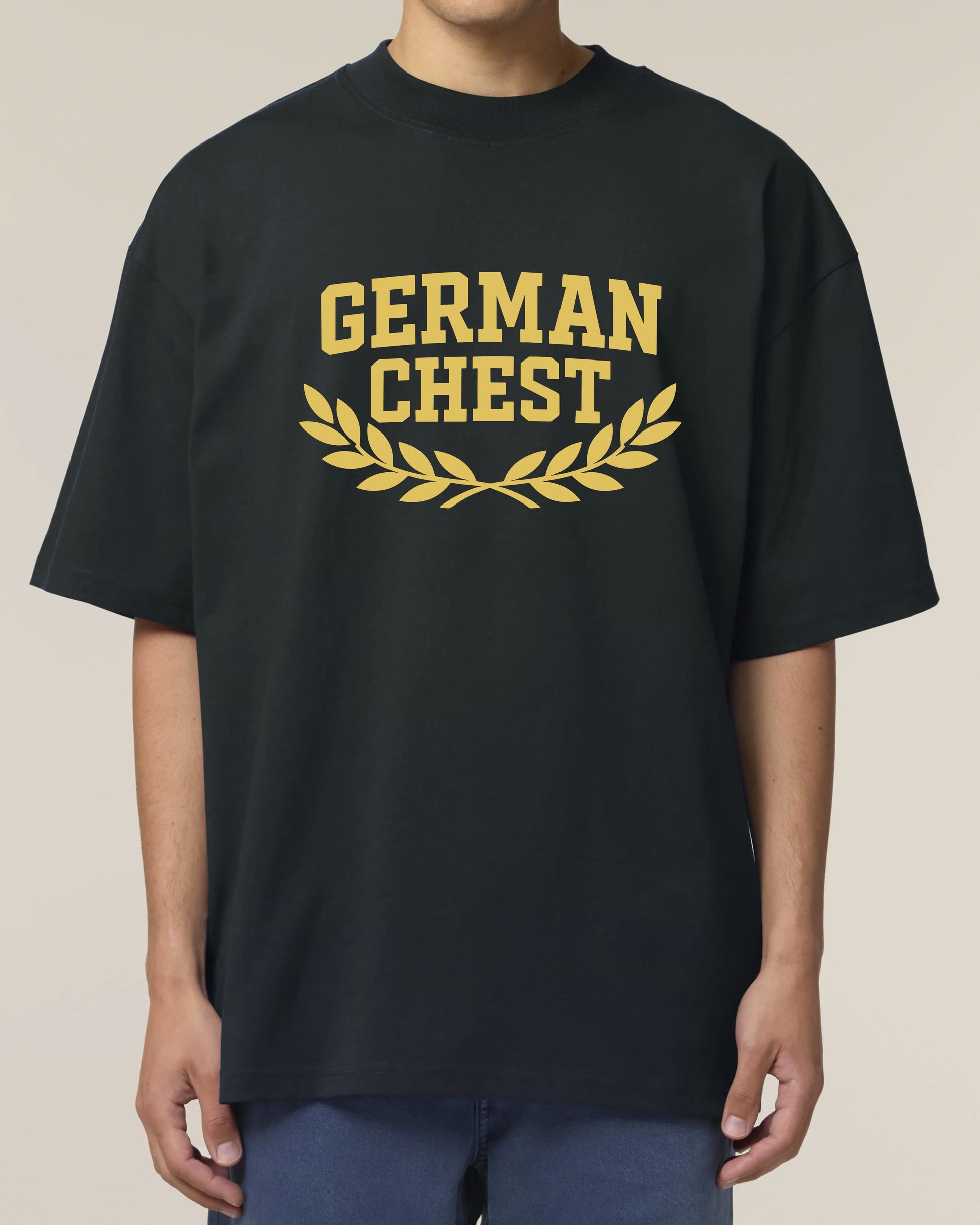 German Chest Oversized Pump Cover Shirt Schwarz | Gym Shirt, Fitness Shirt, Pump Cover