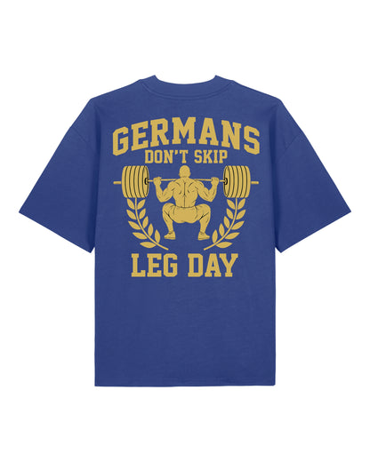Germans Don’t Skip Leg Day Pump Cover blaues Oversized Gym Shirt Teeflix