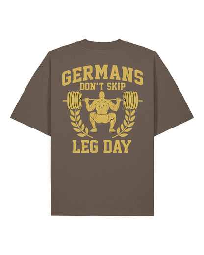 Germans Don’t Skip Leg Day Pump Cover braunes Oversized Gym Shirt Teeflix