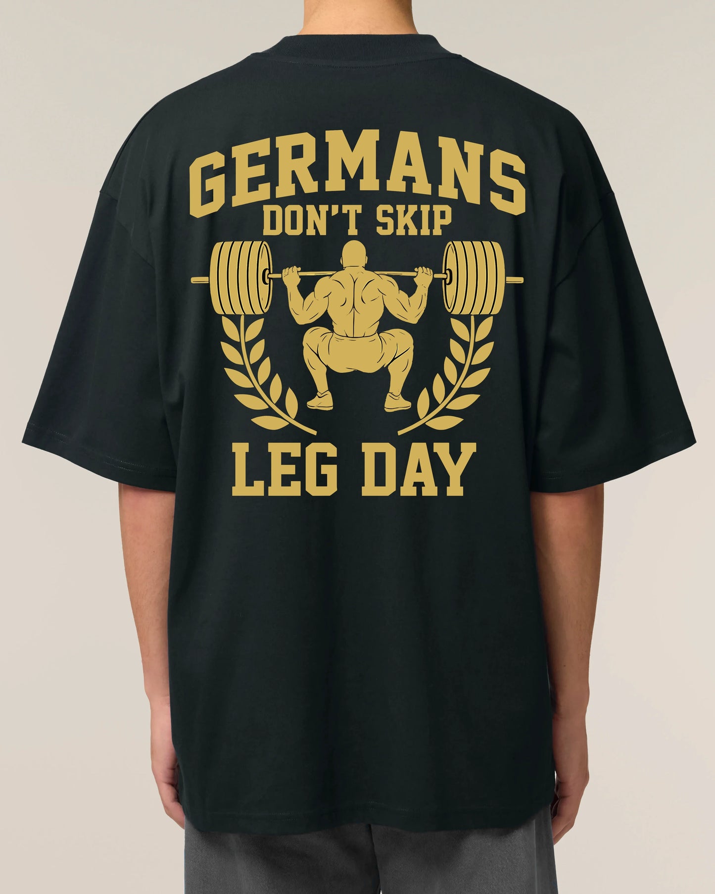 Germans Don’t Skip Leg Day Pump Cover schwarzes Oversized Gym Shirt Teeflix
