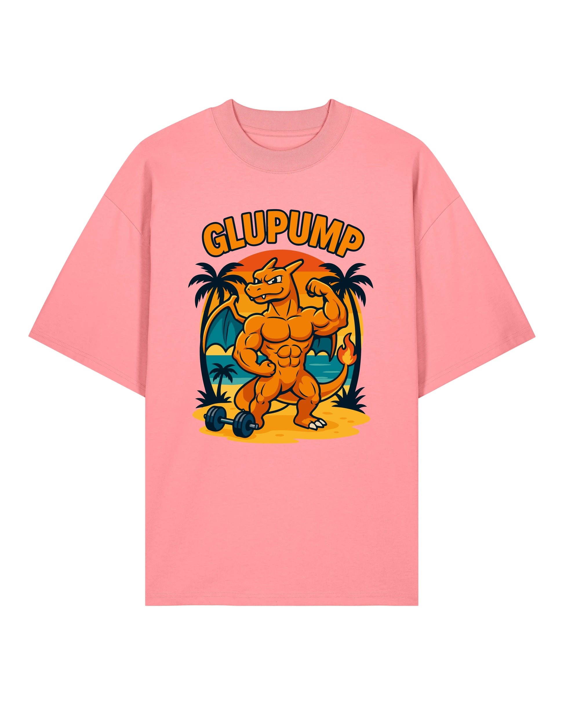 GLUPUMP Oversized Pump Cover Gym Shirt Rosa – Lustiges Sportshirt von Teeflix